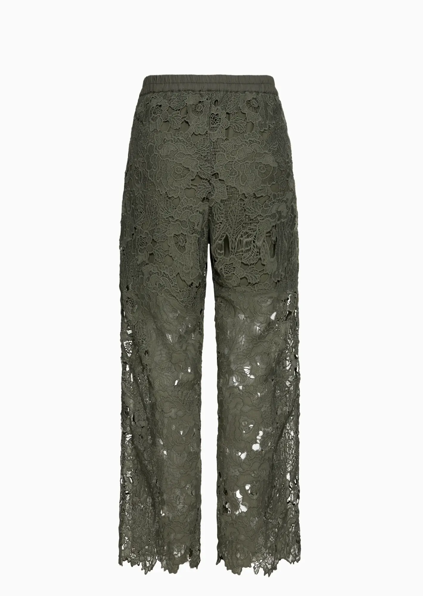 Wide Leg Spitzenhose, khaki