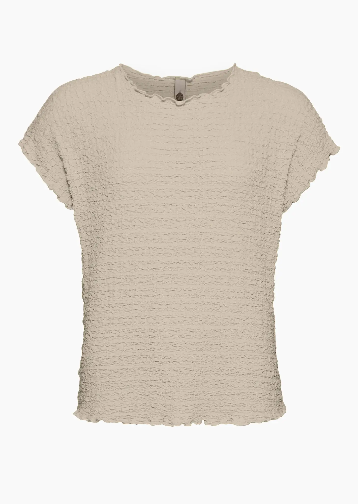 Shirt in Strukturstoff, crema