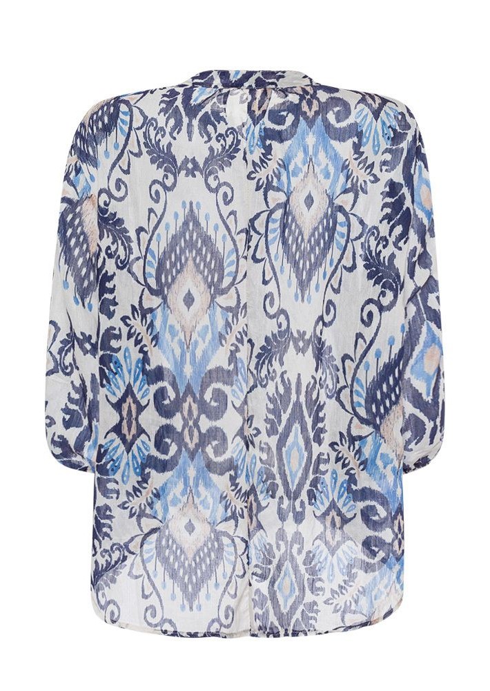 Bluse 'Blume', blau