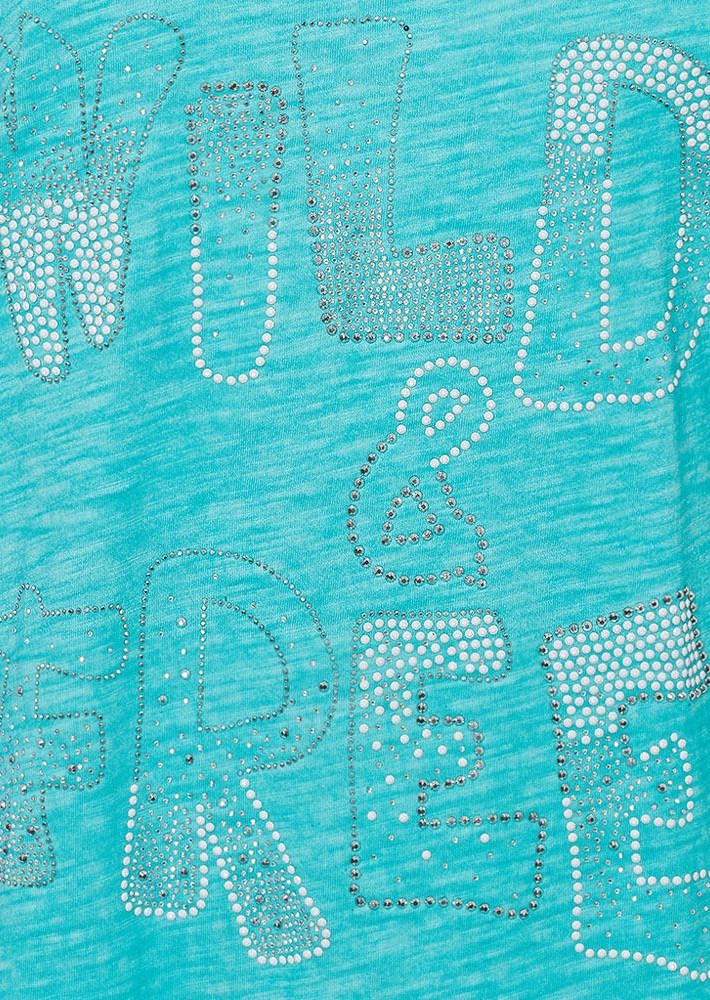 Shirt 'Wild & free', blue fluro