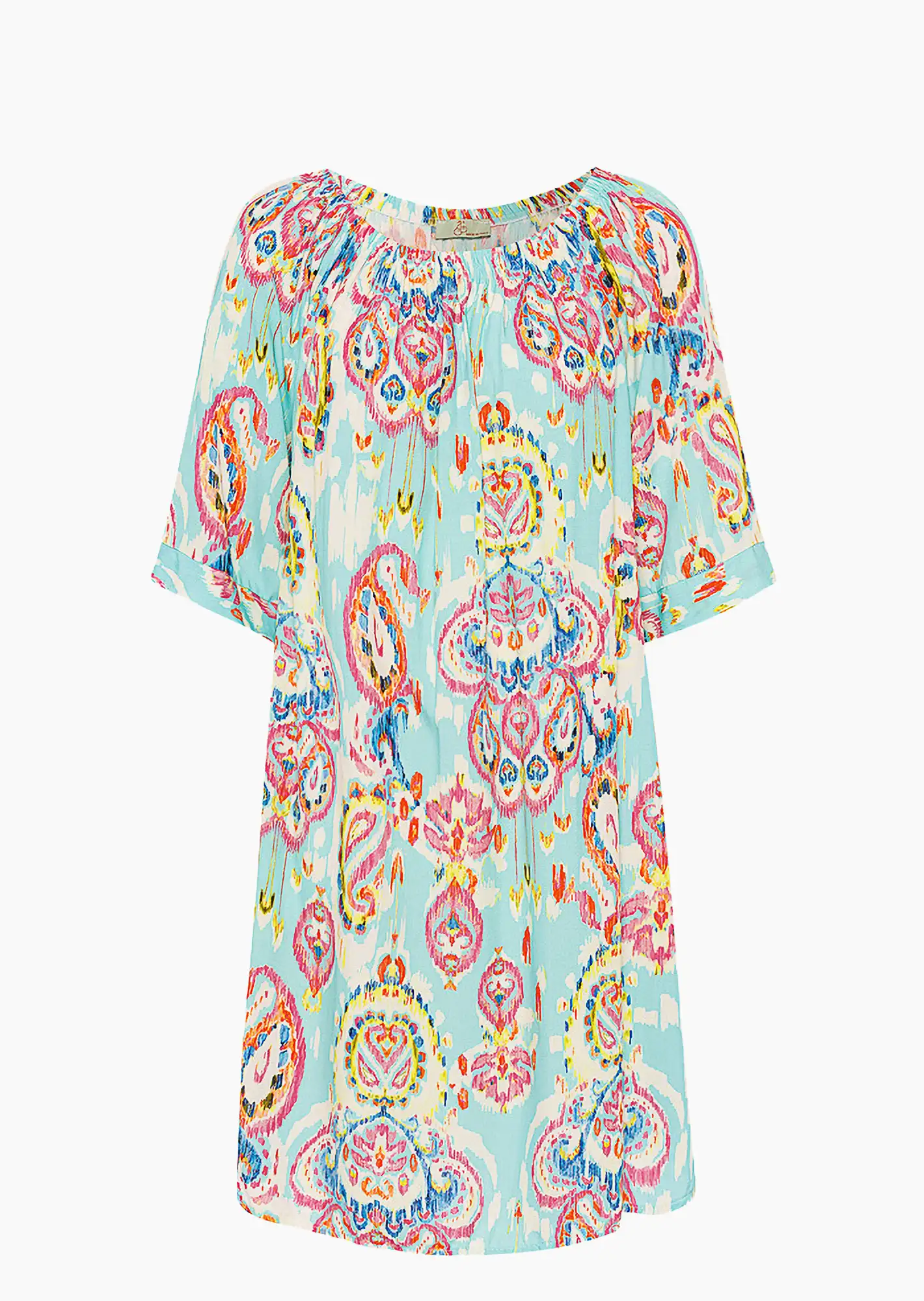 Kleid im Alloverprint, blue fluro