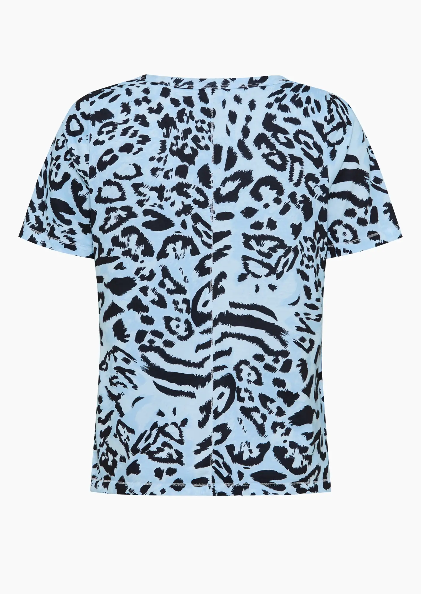 Shirt im Alloverleoprint & Ziersteinen, eiskristall