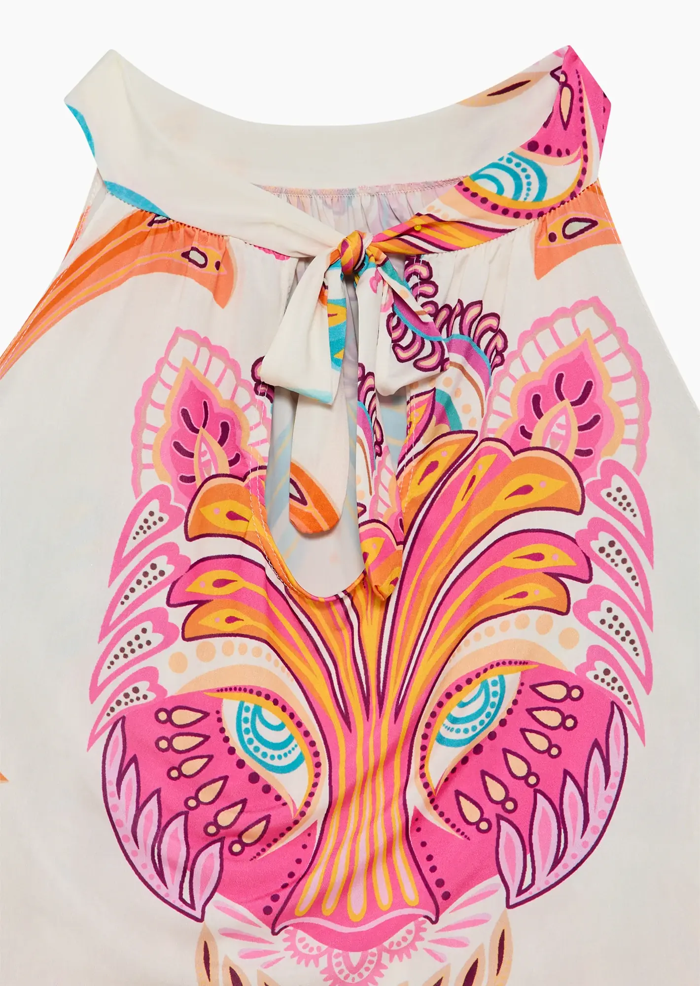 Neckholdertop mit sommerlichem Muster, bunt