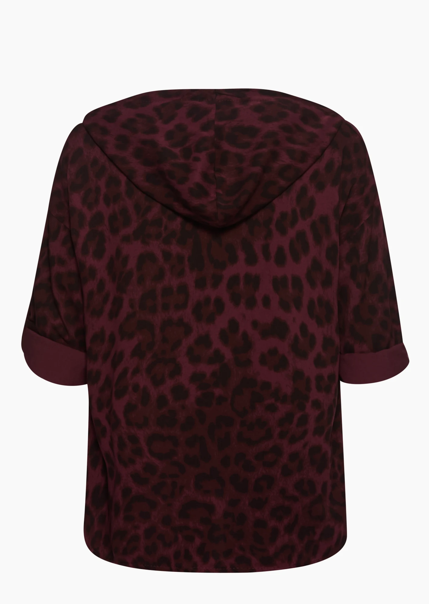 Bluse im Leo-Style, burgund