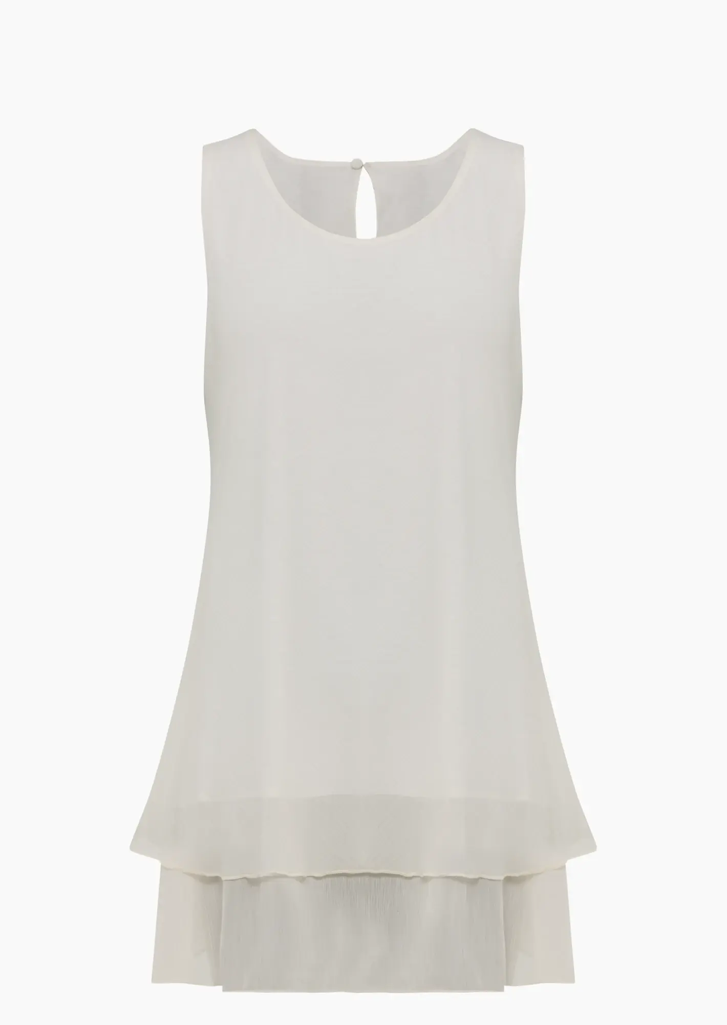 Chiffon-Top im Layering, crema