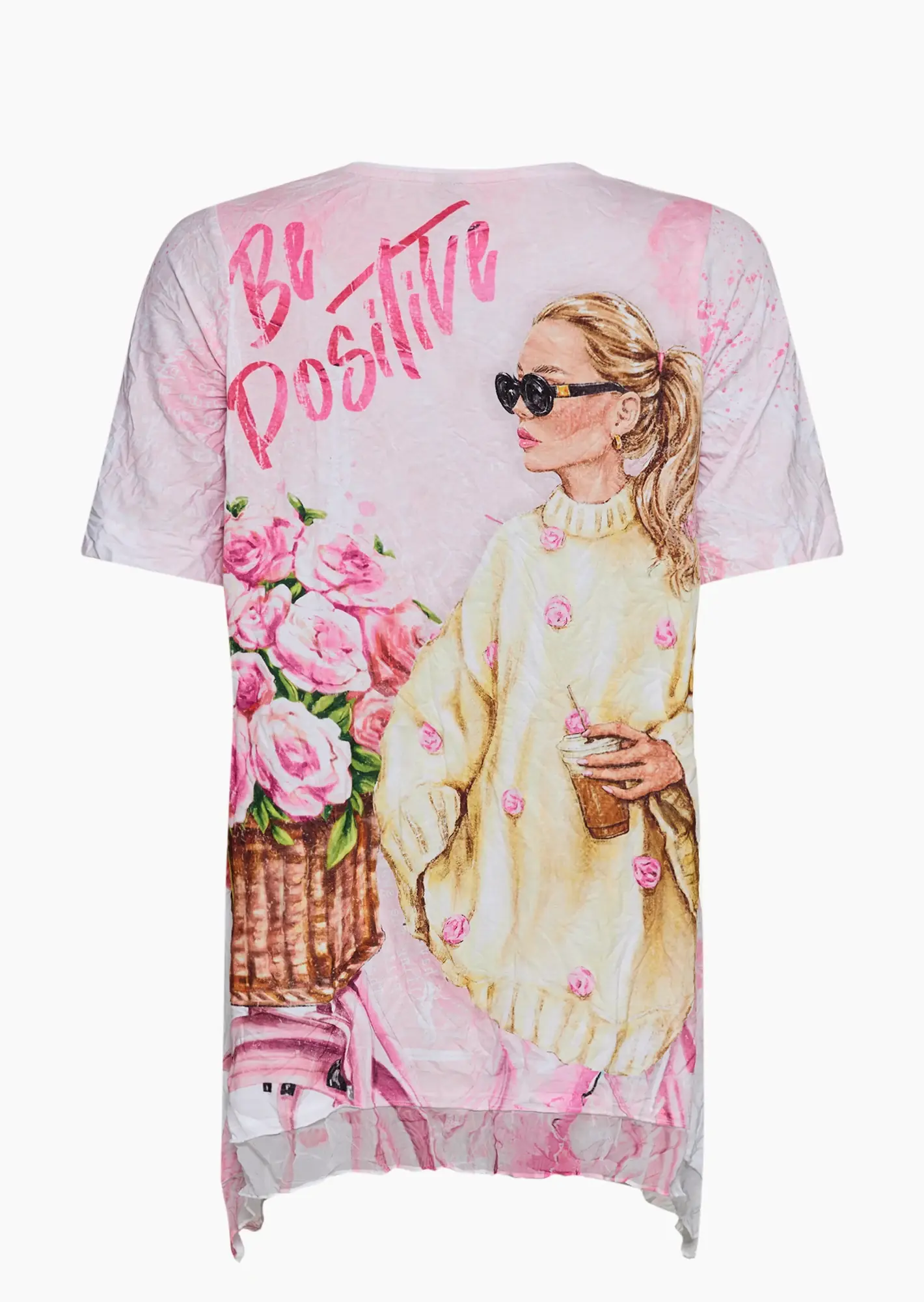 asymmetrisches Shirt mit Print, candy