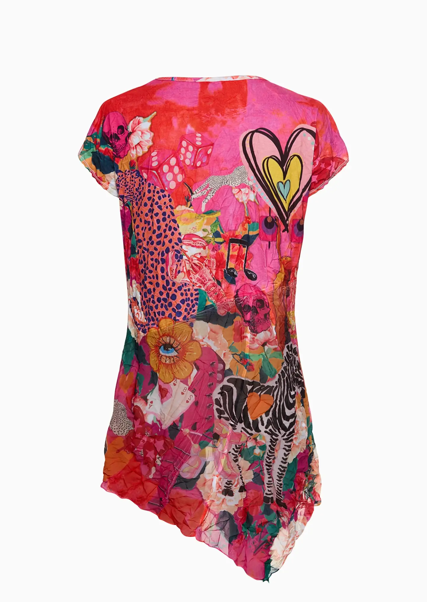 asymmetrisches Shirt im Layering-Style, pink