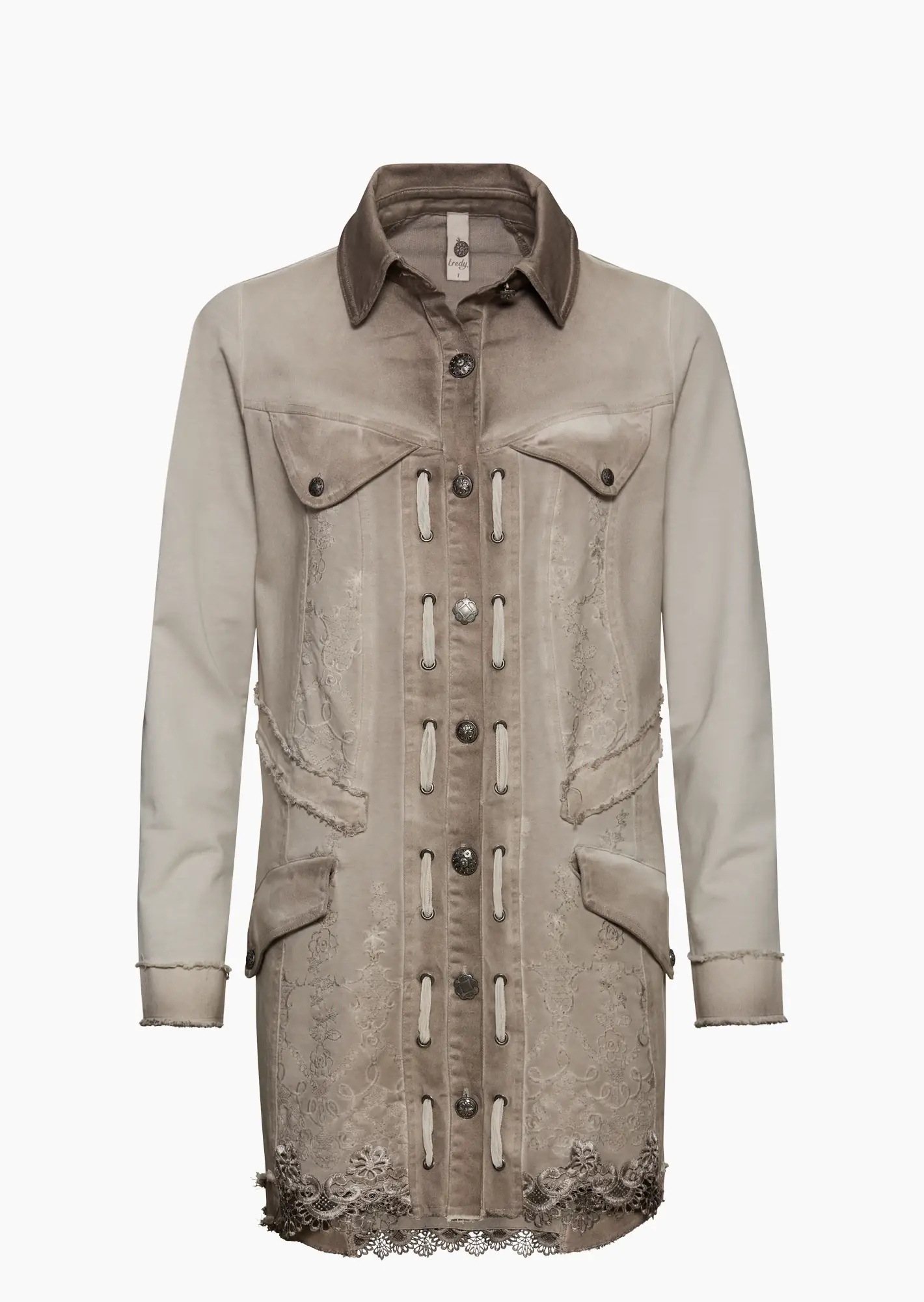 Jacke mit verspielten Details, pepper