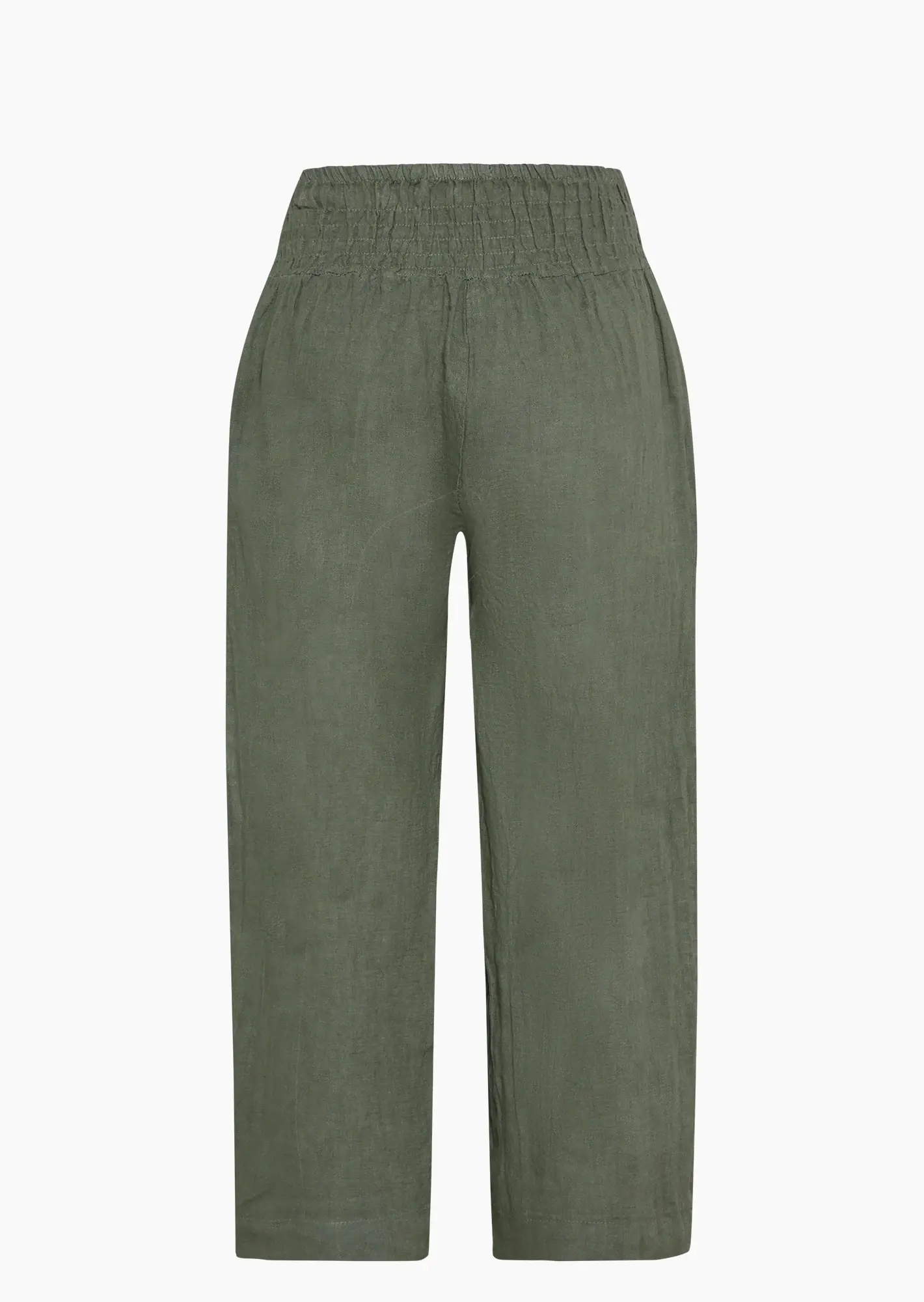 Wide Leg Leinen-Hose, khaki