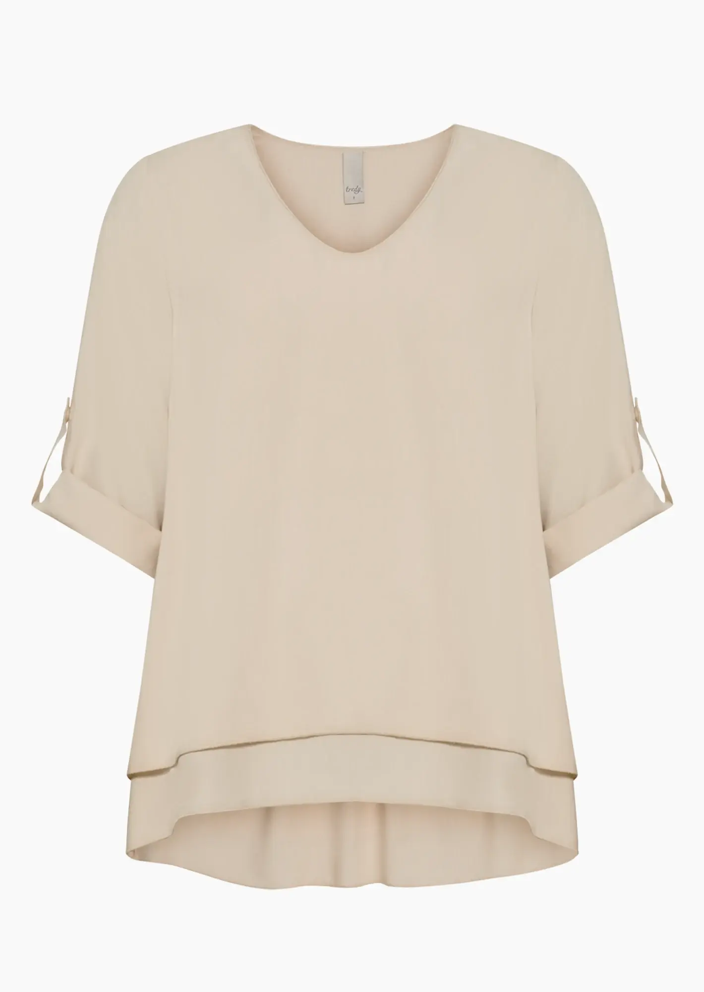 Bluse im Lagenlook, crema
