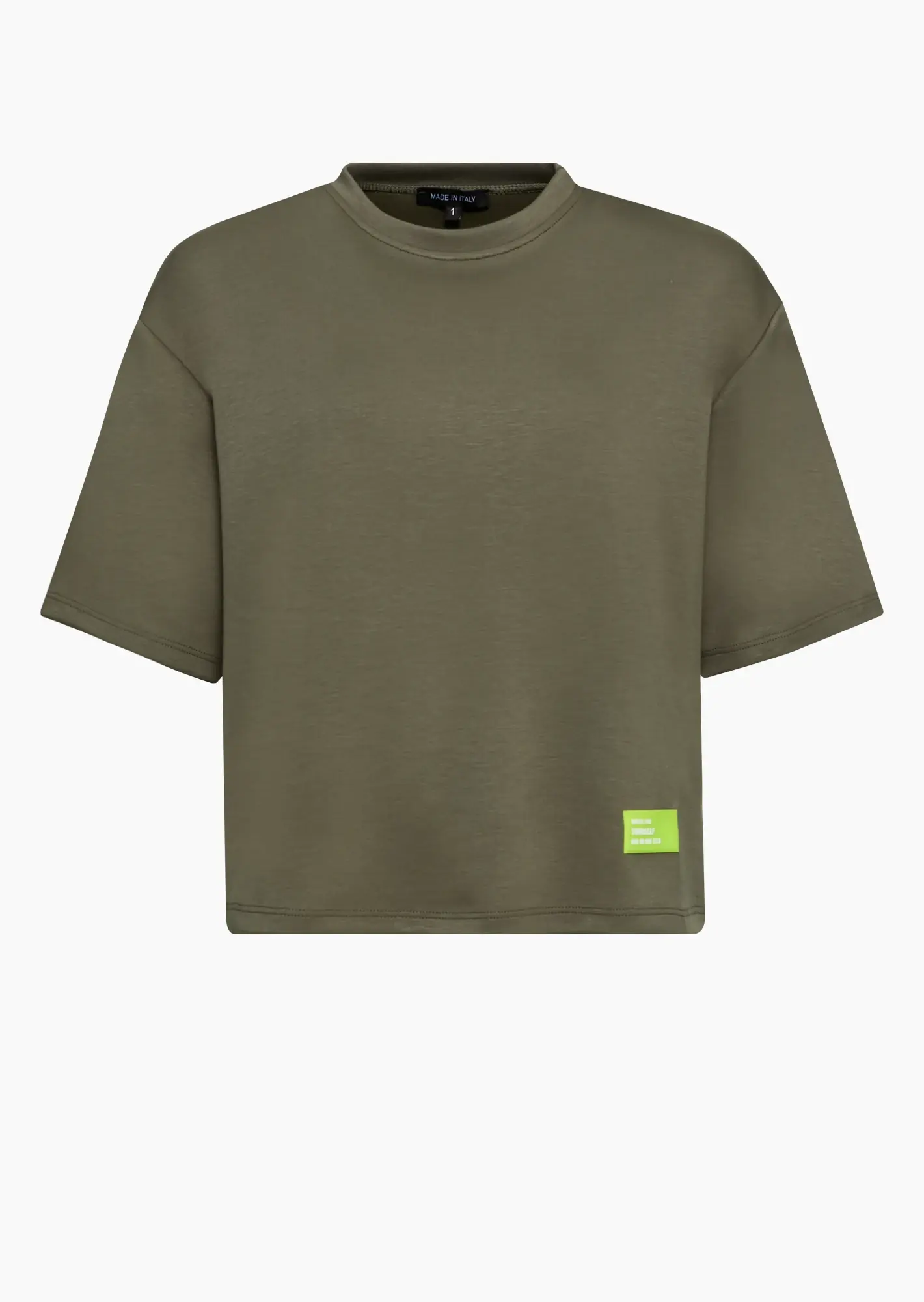 Sweatpullover mit Halbarm, khaki