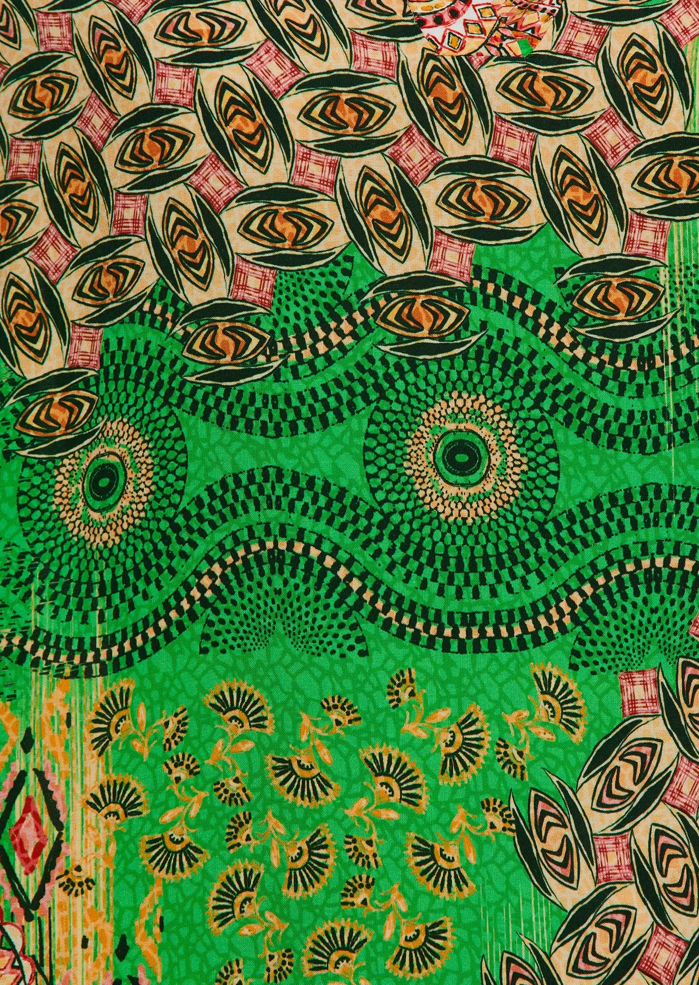 Bluse im Alloverprint, grün