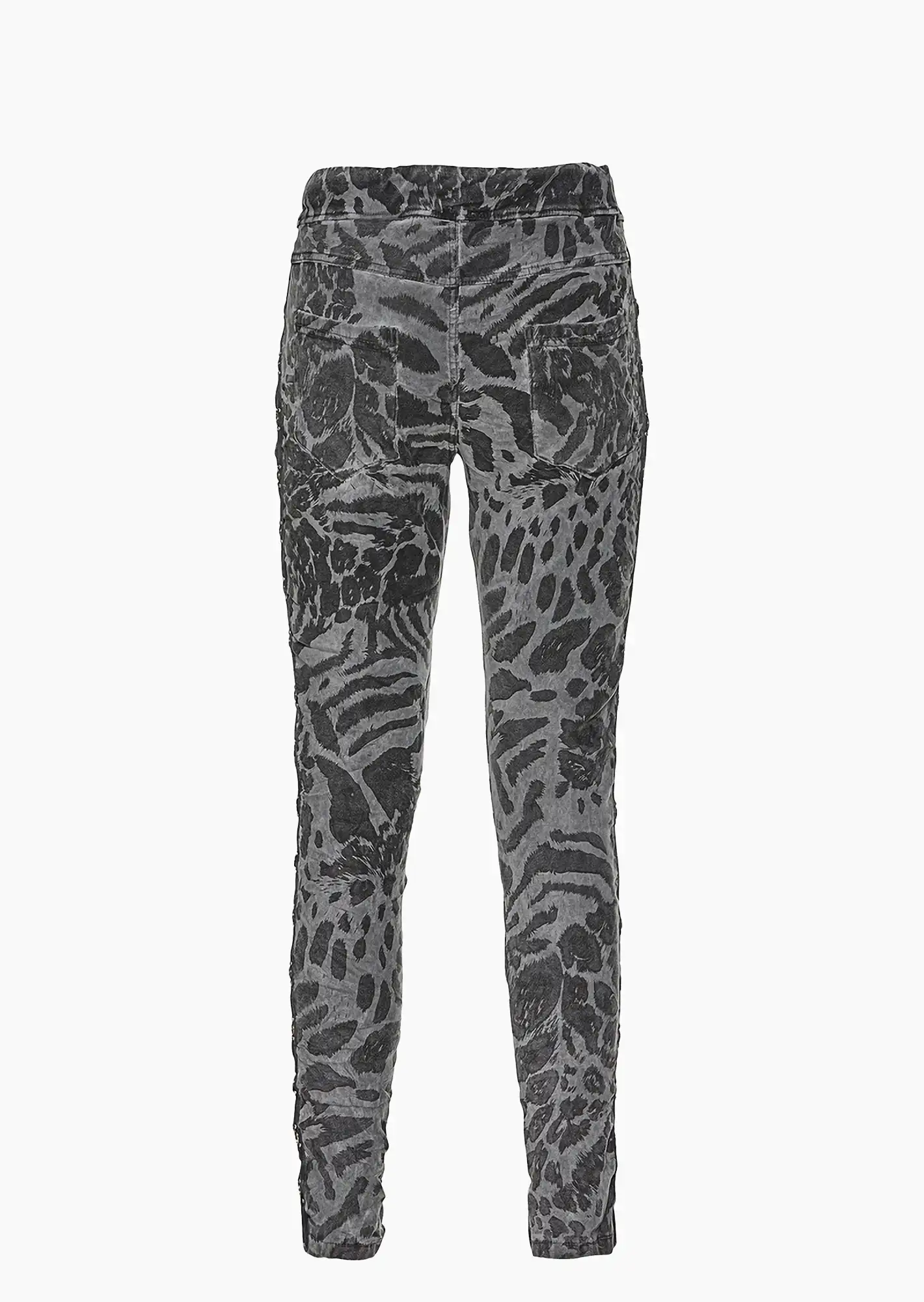Joggpant in Animal-Optik, grau