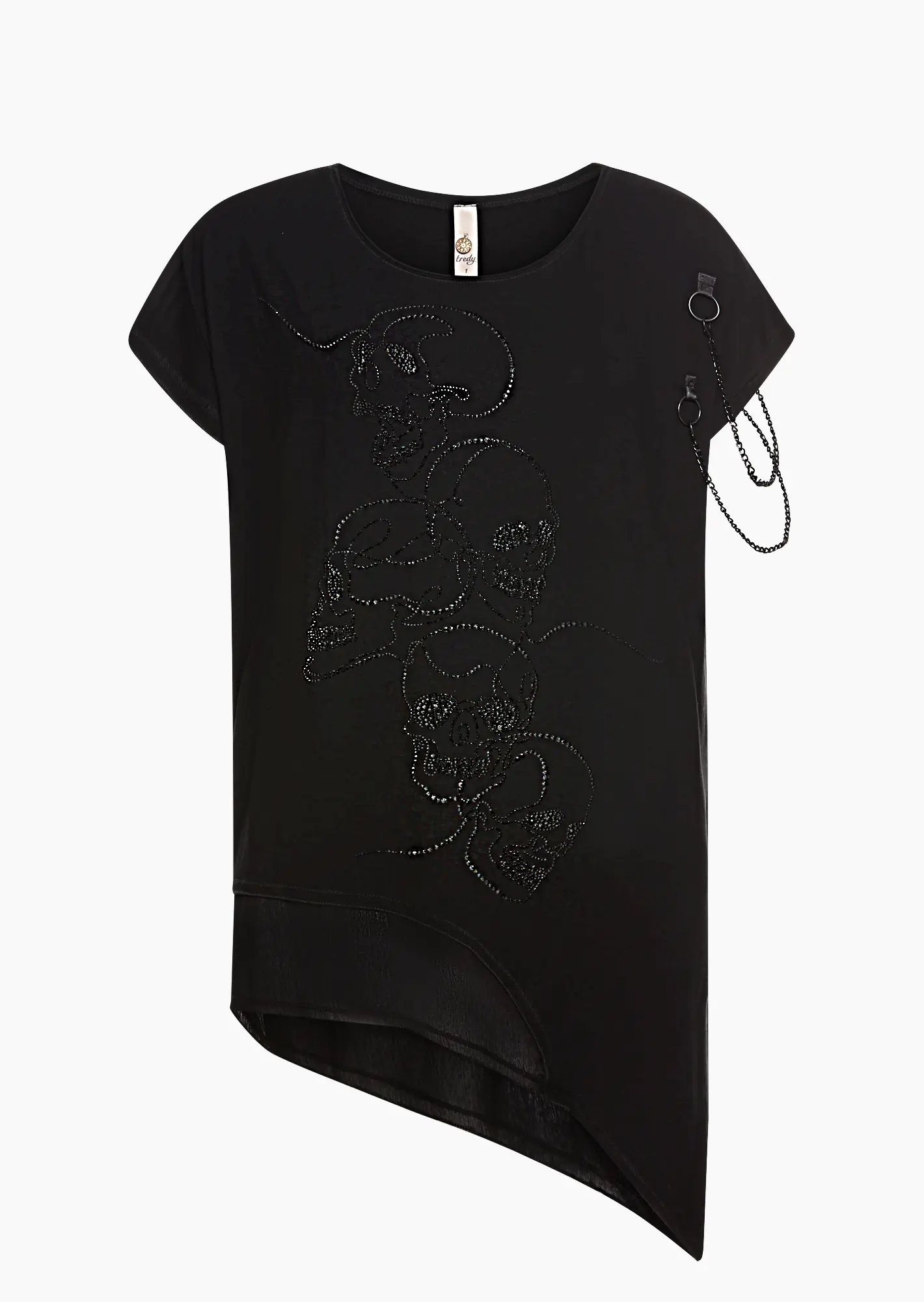 Shirt asymmetrisch, schwarz