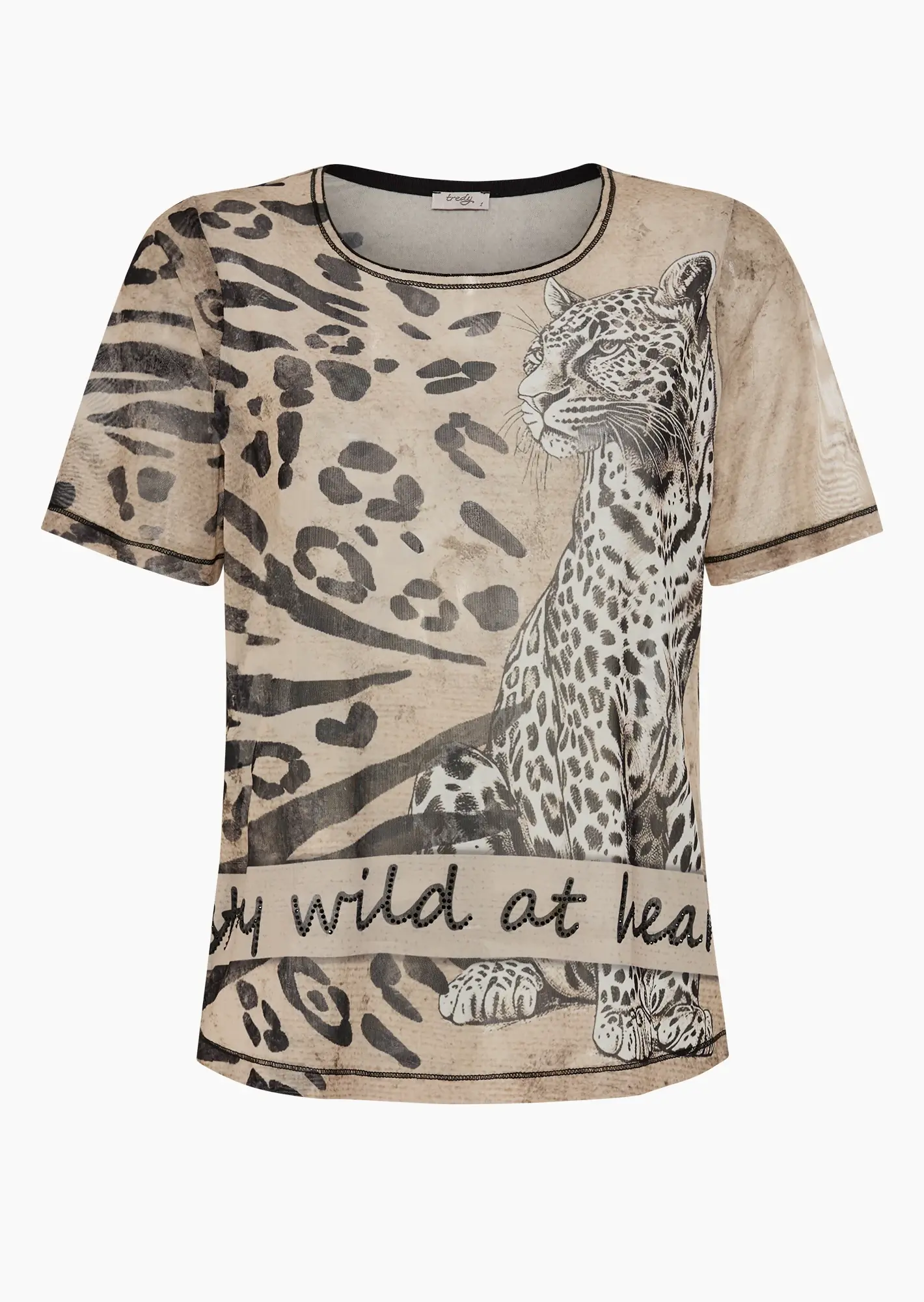 Shirt im Lagenlook mit Leoprint, pepper