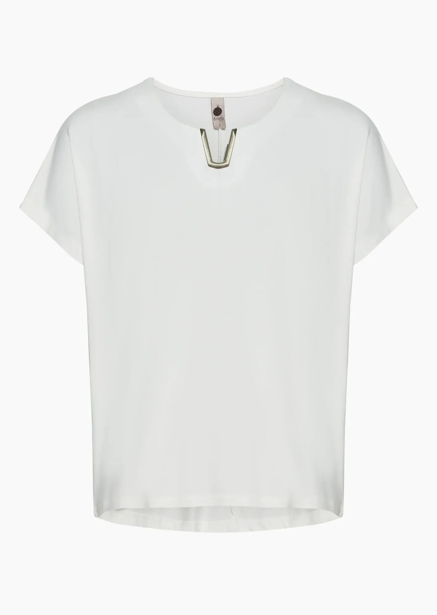Shirt mit dekorativem Ausschnitt, offwhite