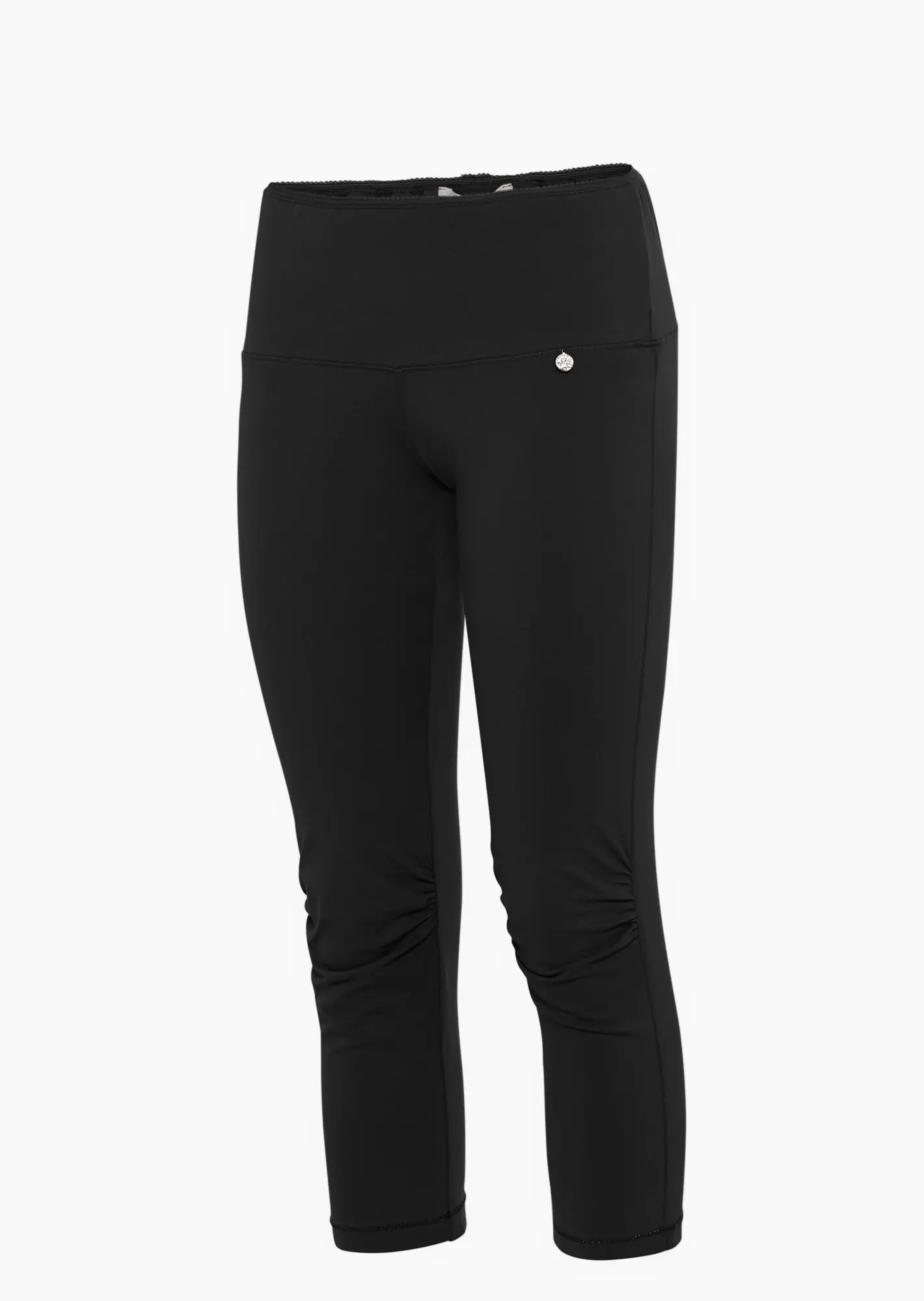 Capri-Leggings mit Ziersteinen, schwarz