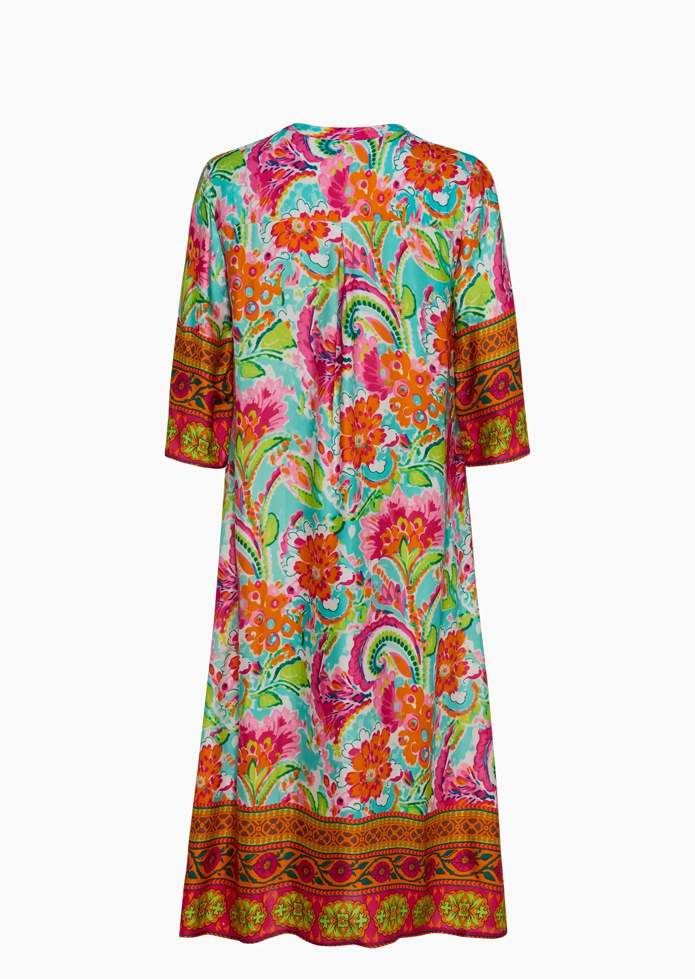 Kleid aus Viskose-Satin, bunt