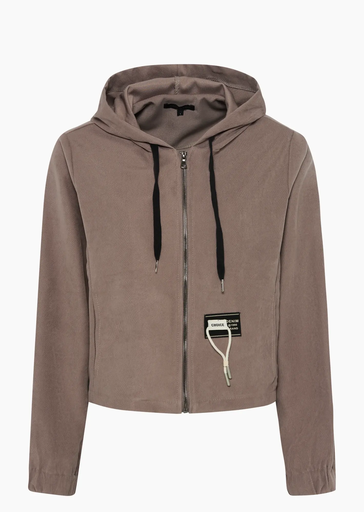 kurze Jacke in Cord-Optik, taupe