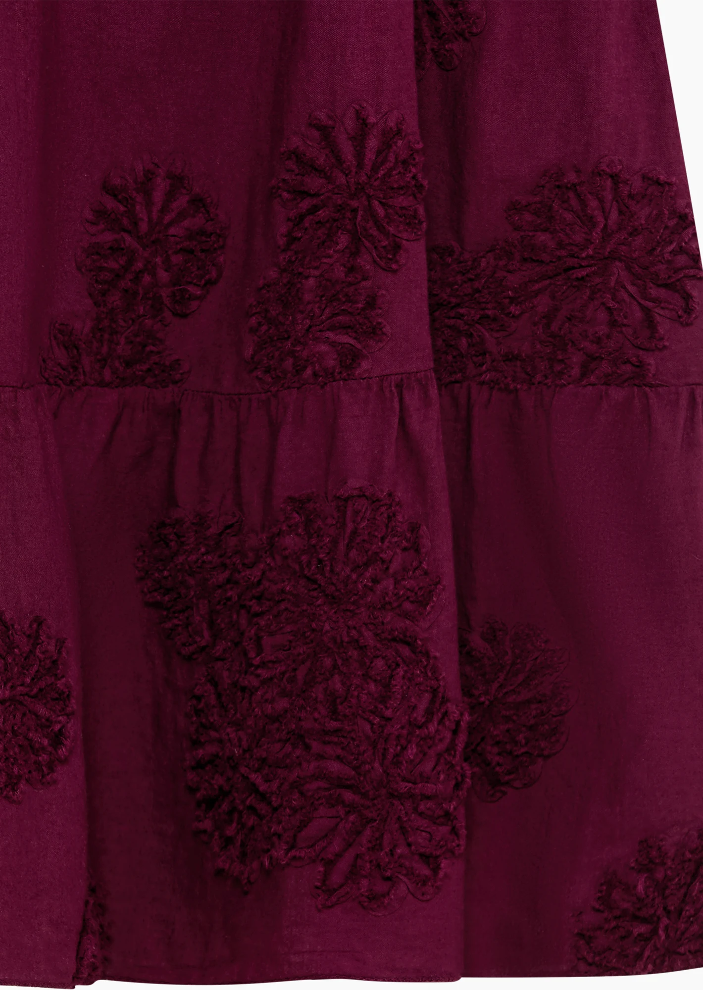 Kleid mit Blumenpatches, burgund