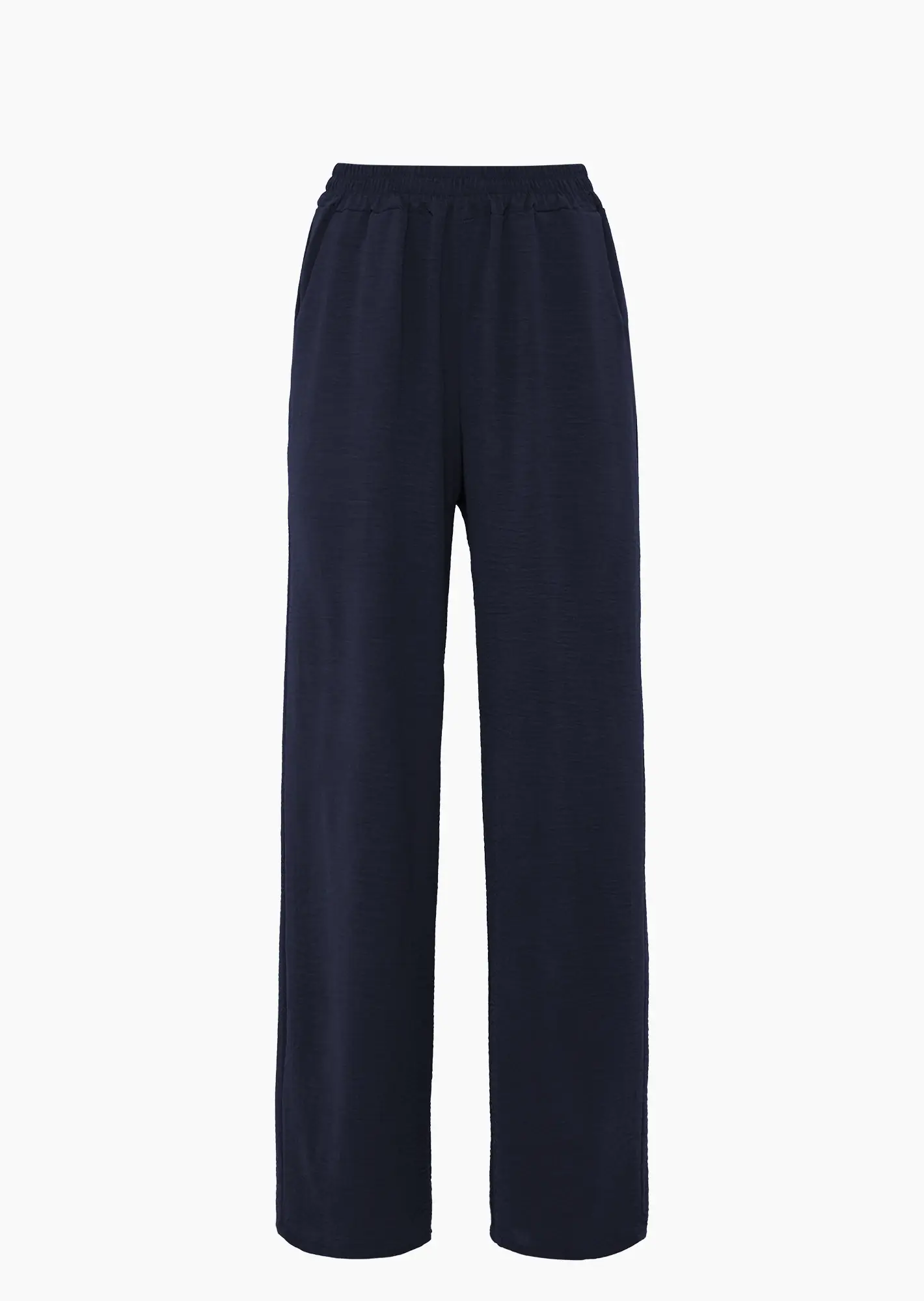 leichte Wide Leg Hose, navy