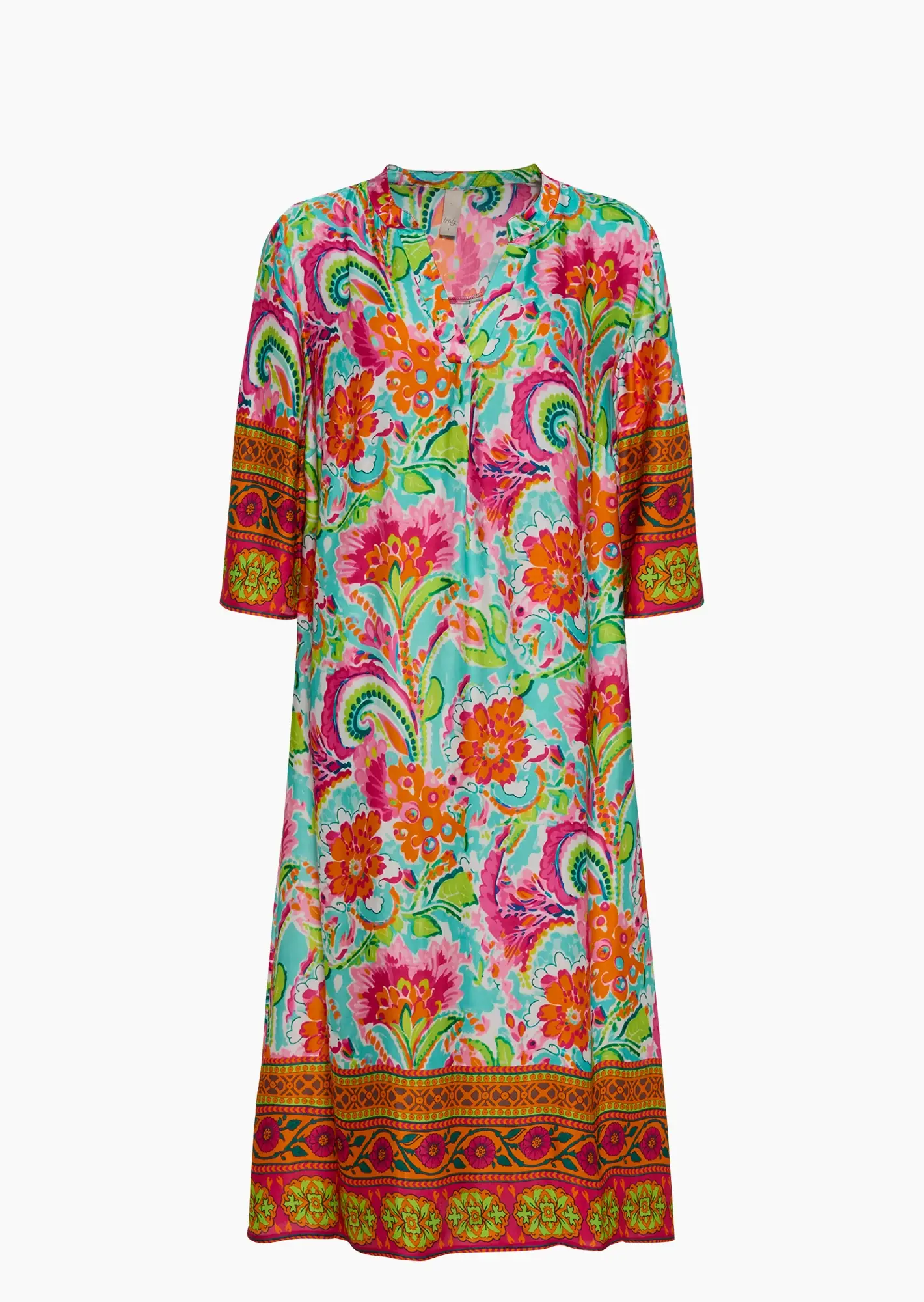 Kleid aus Viskose-Satin, bunt