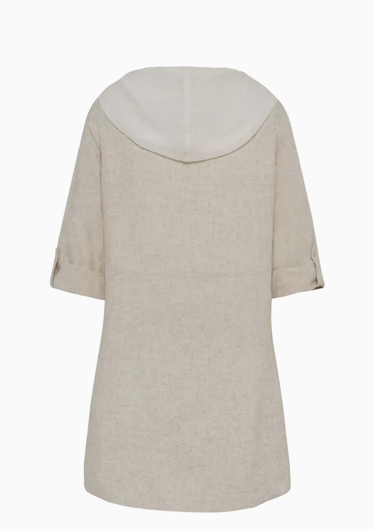 Bluse im Leinenmix mit Häkelspitze, sand-melange