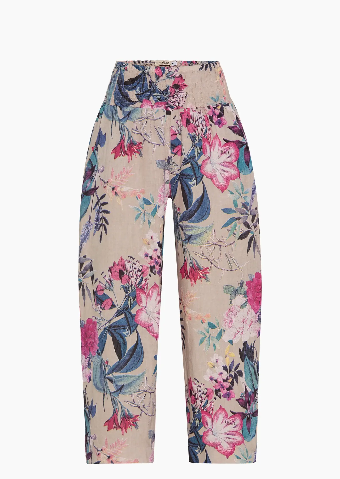 Leinenhose Wide Leg, crema