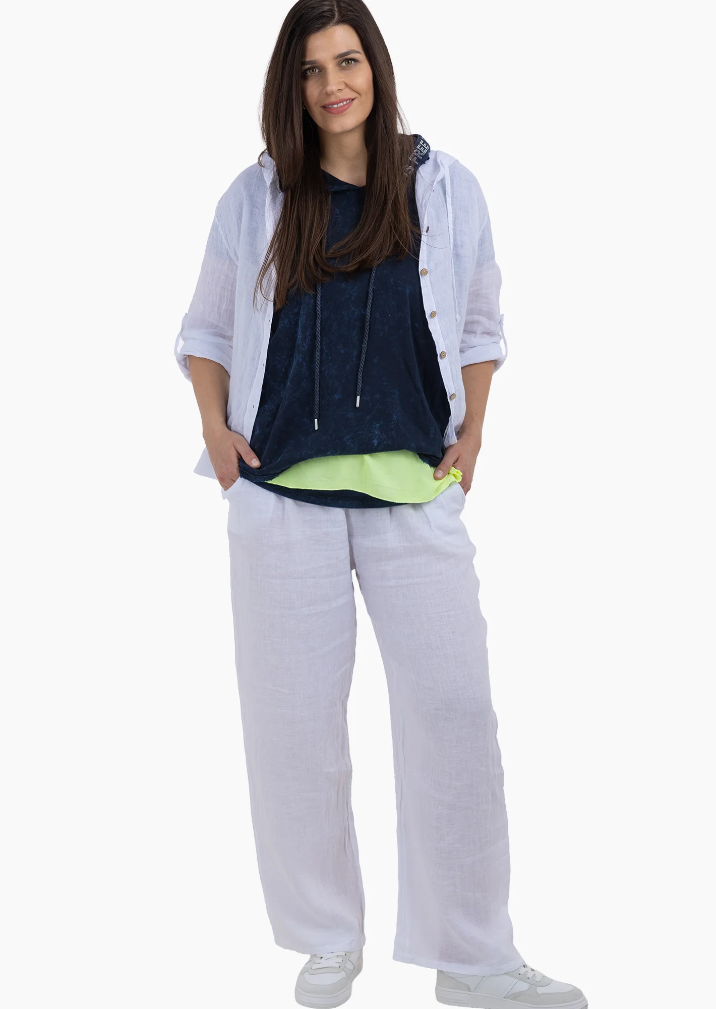 Wide Leg Leinenhose,