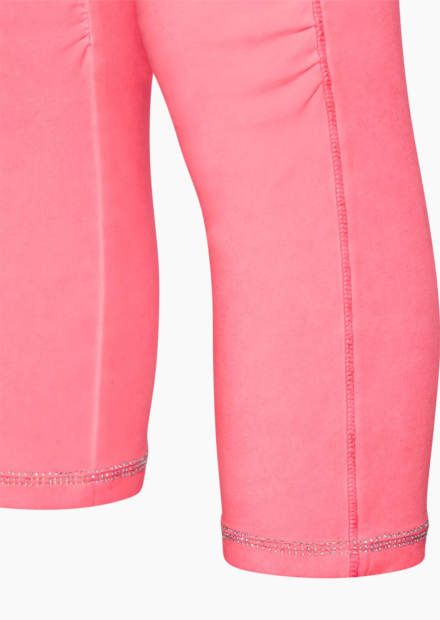 Capri-Leggings mit Ziersteinen, neonpink