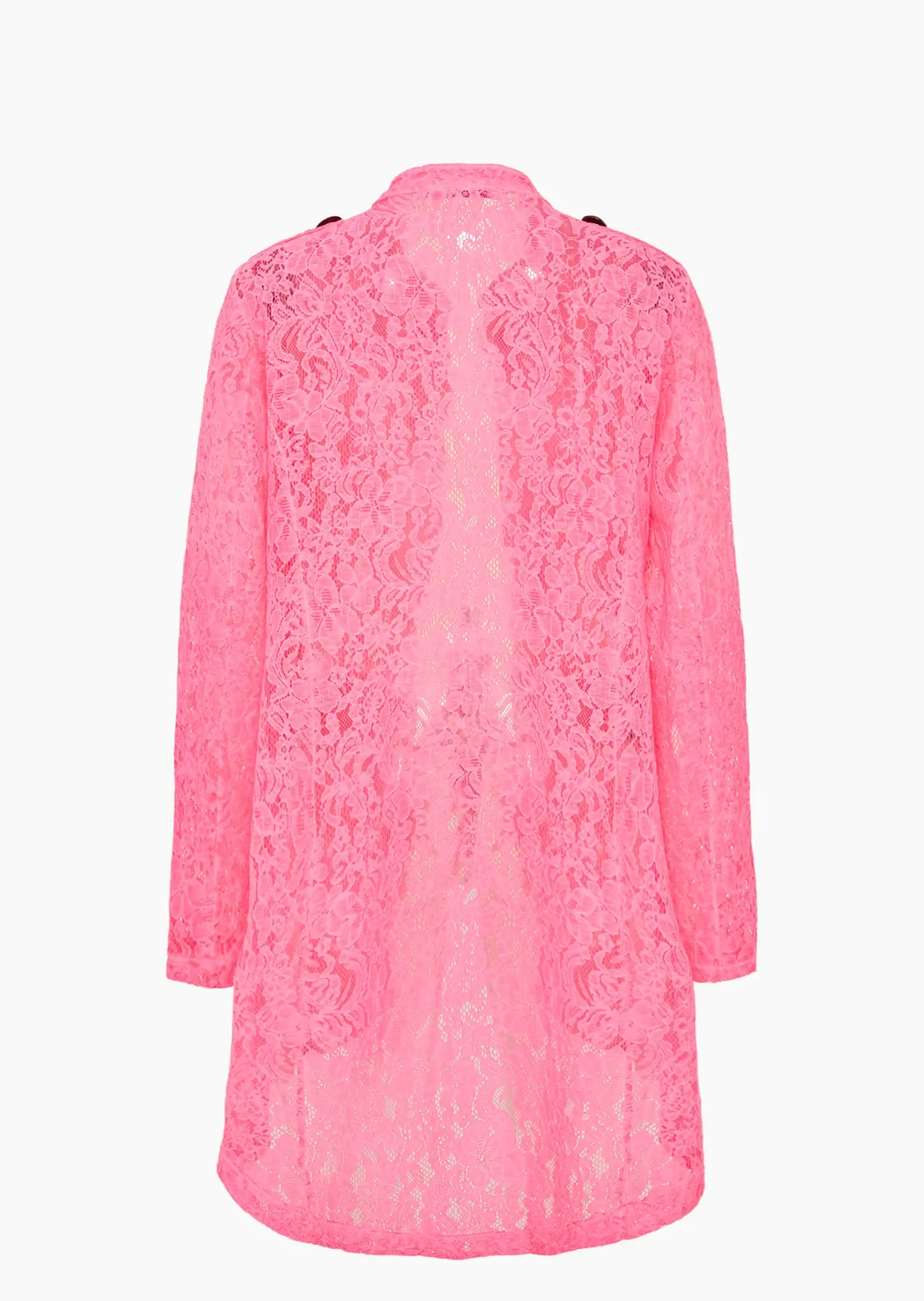 Blazer aus Spitze im Military-Style, neonpink
