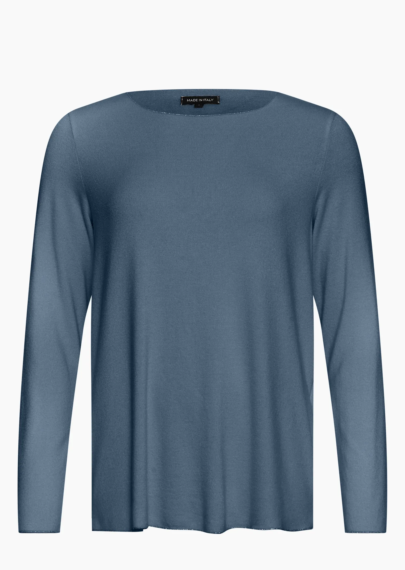 Langarmshirt in Feinstrick, blau