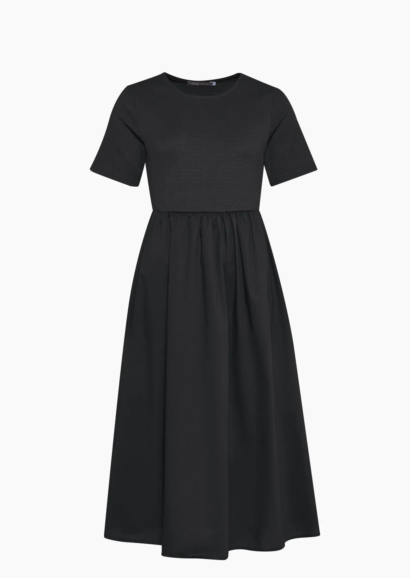 Kleid mit Strukturstoff, schwarz