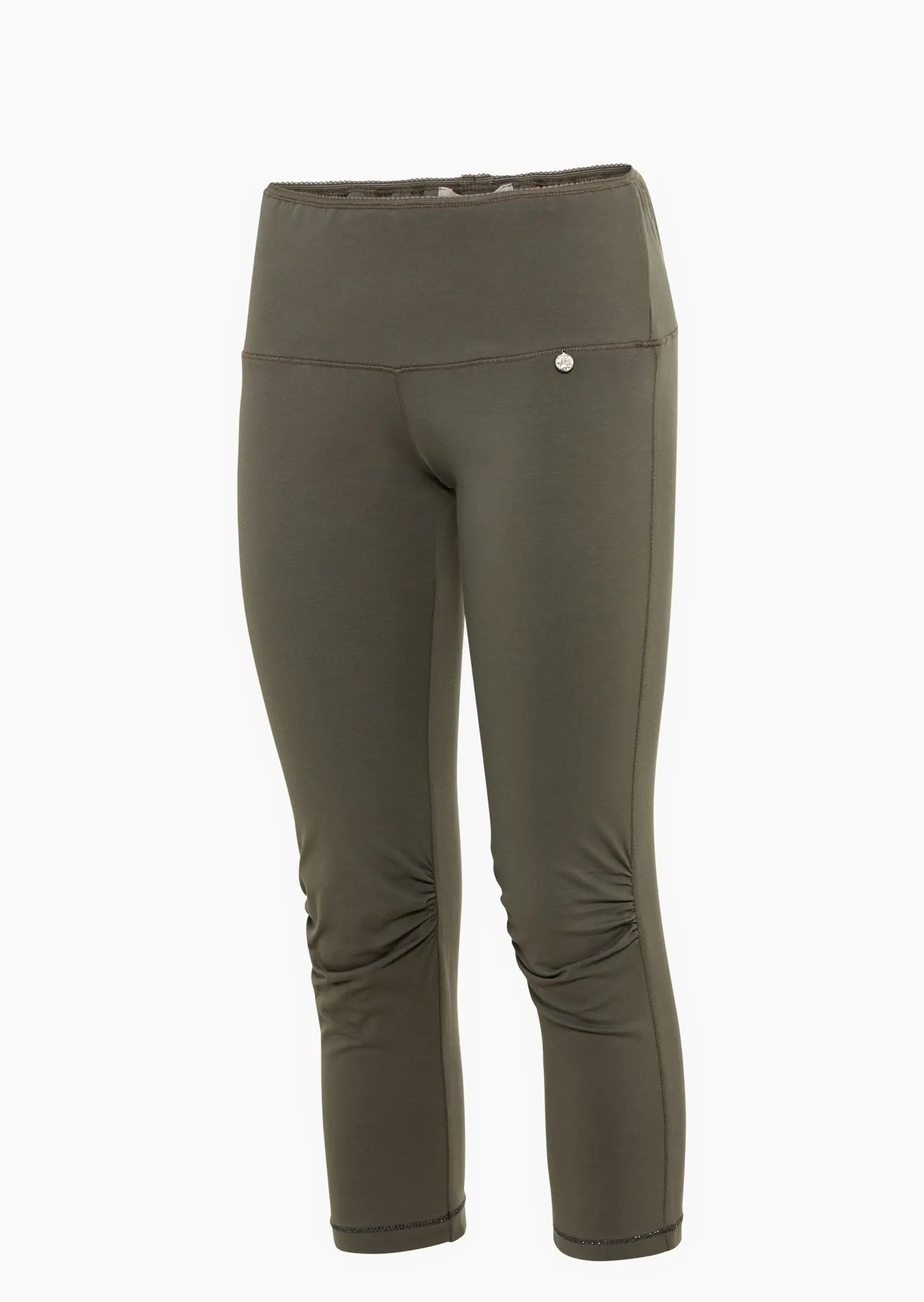 Capri-Leggings mit Ziersteinen, oliv