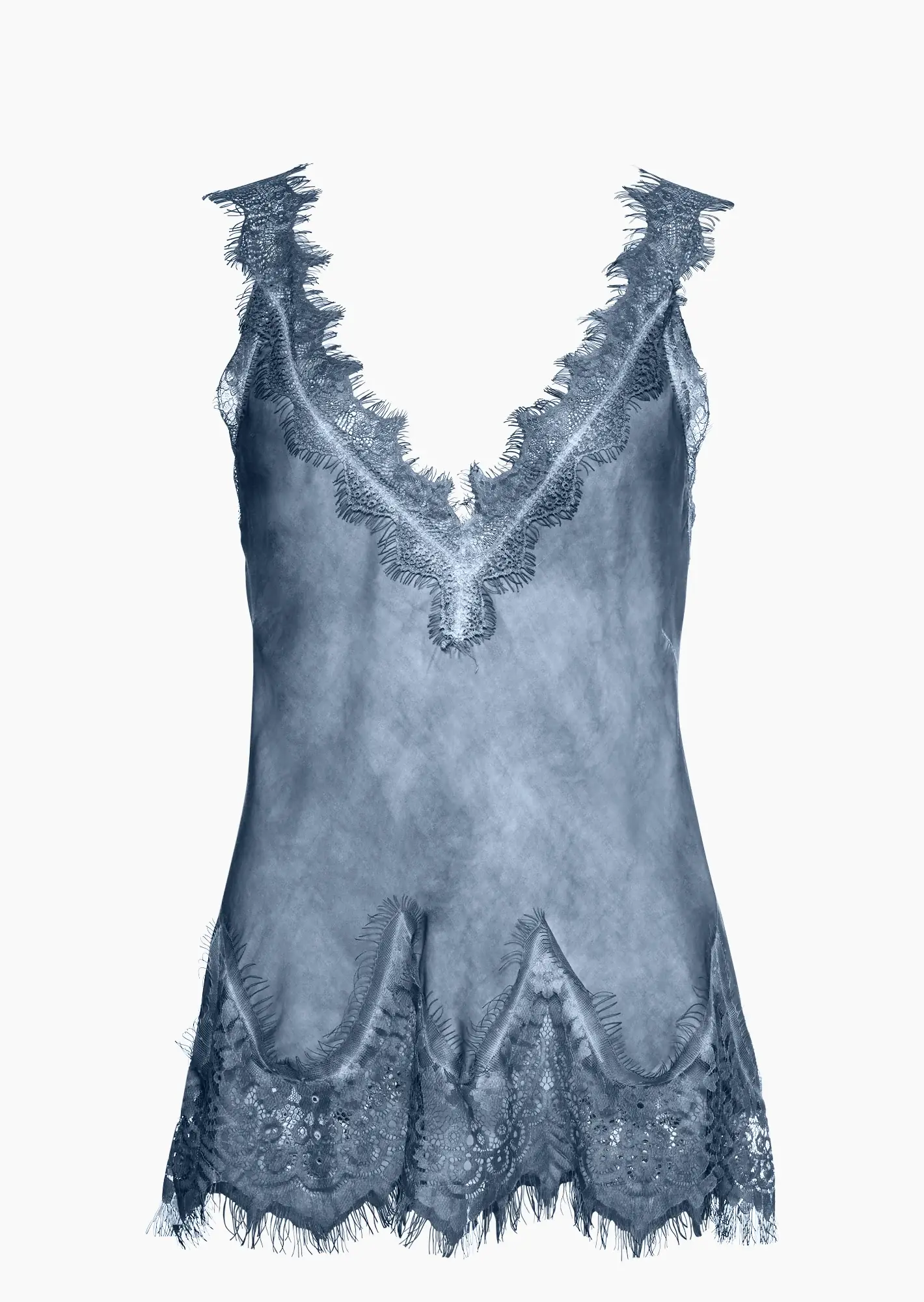 Top aus Viskose-Satin, blue