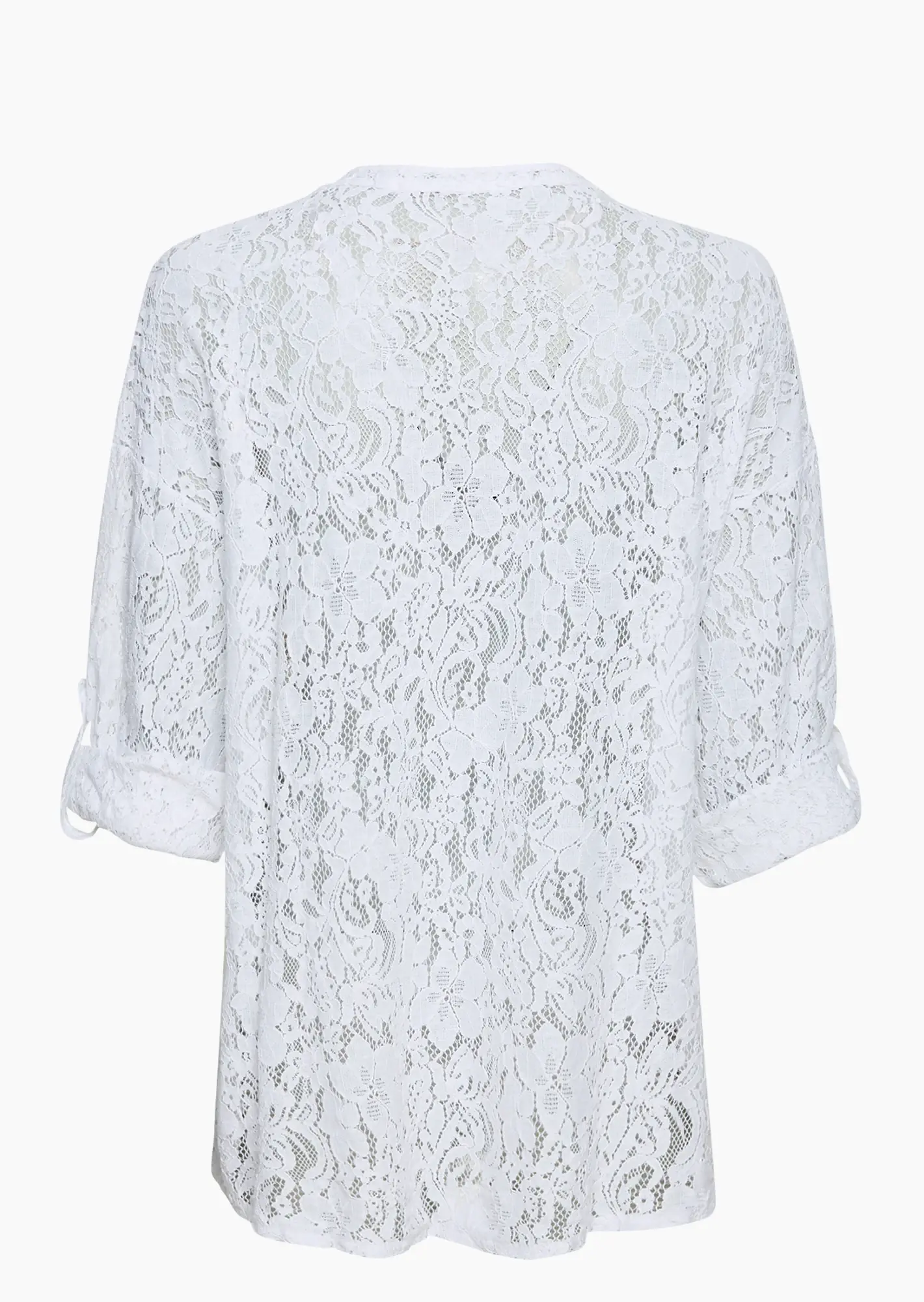 Bluse mit Alloverspitze, weiß