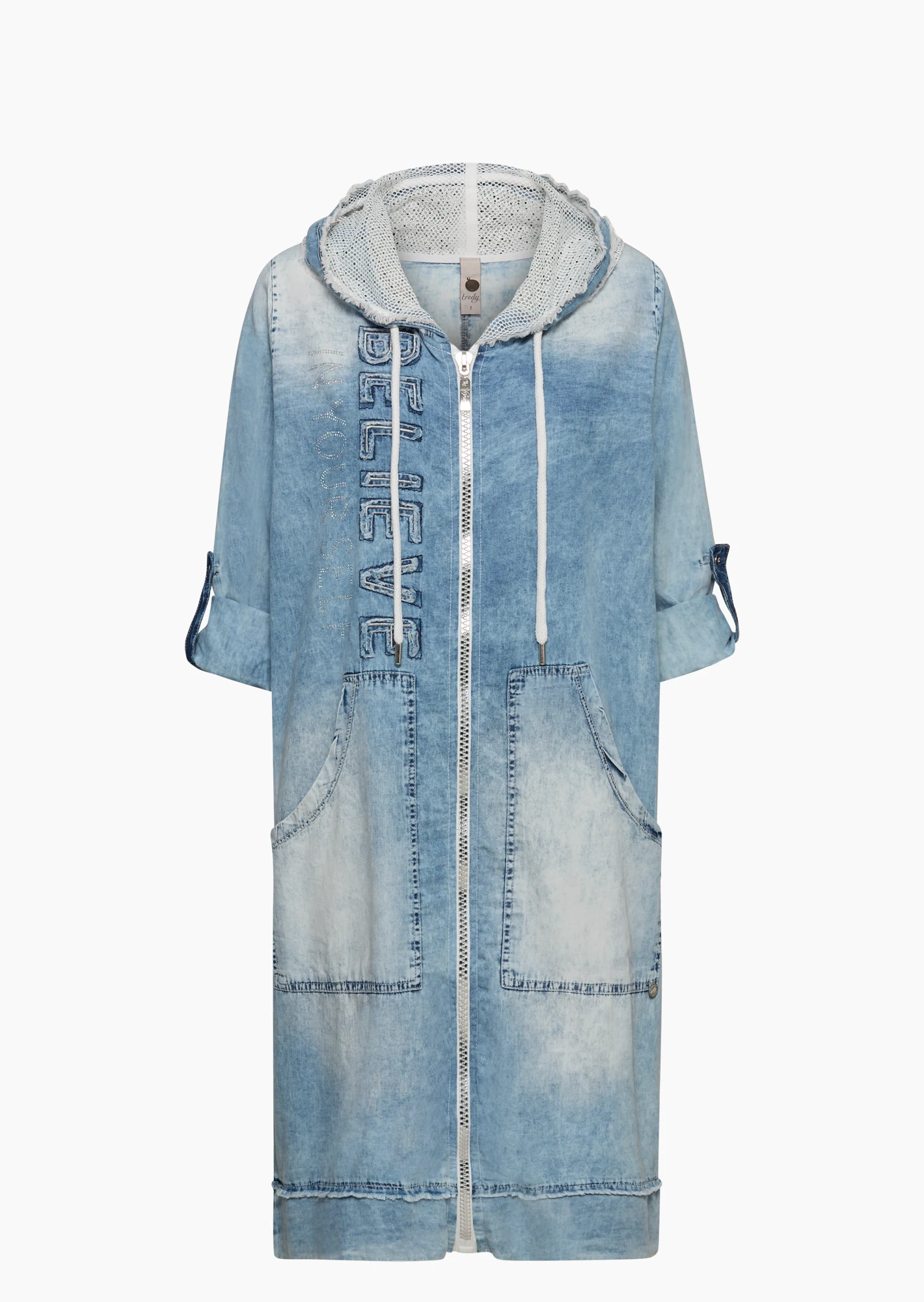 Mantel im Denim-Style, light blue denim