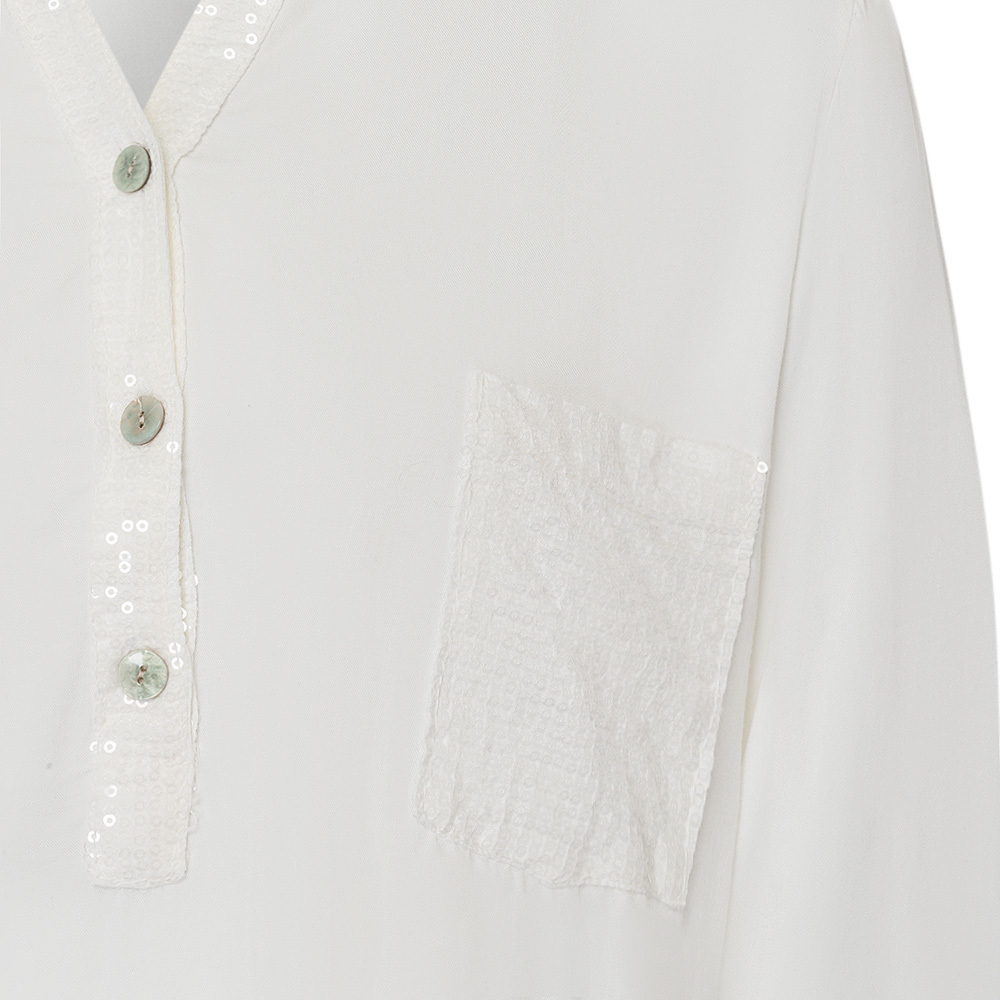 Bluse mit Pailletten, offwhite