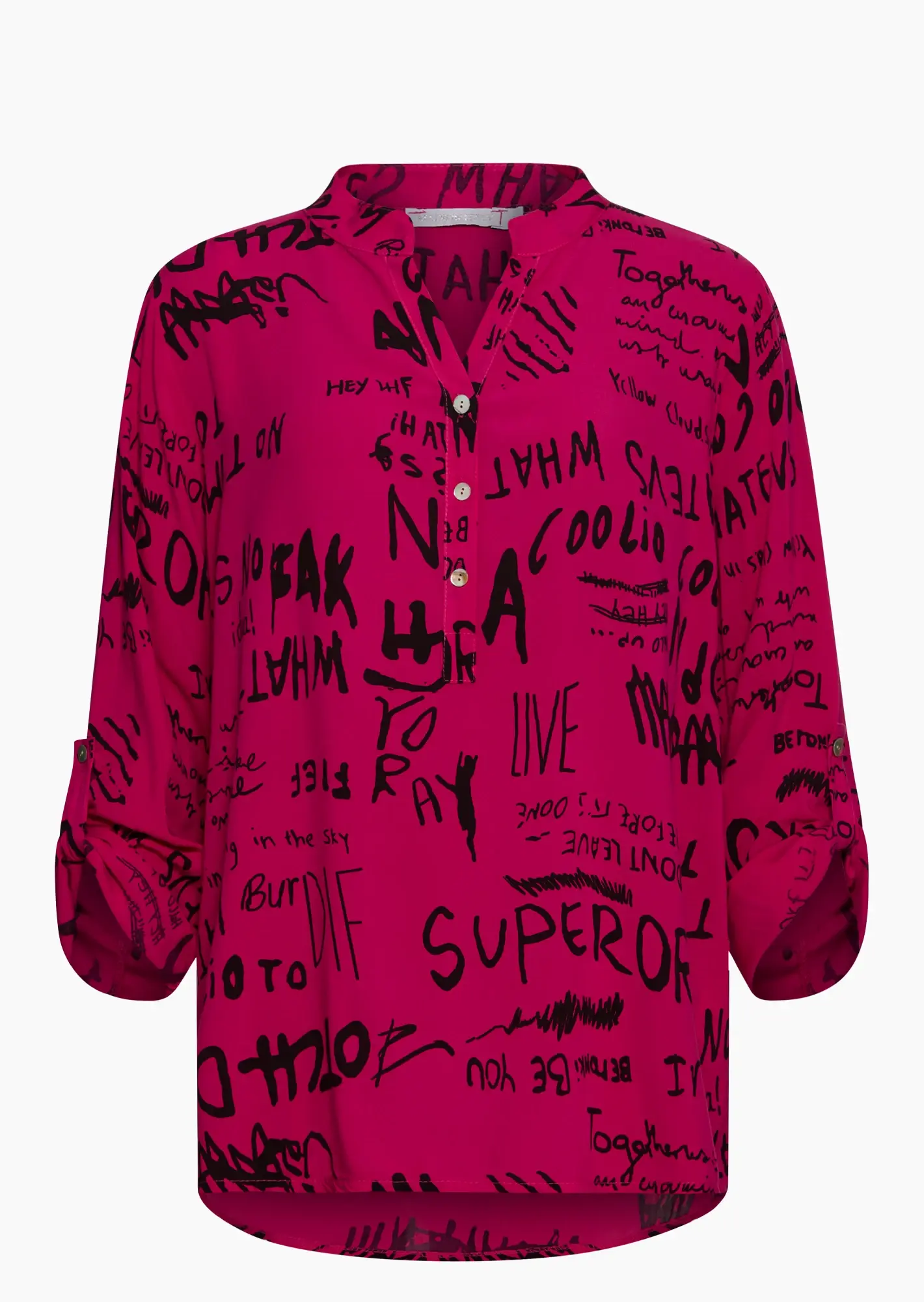 Bluse mit Lettering, pink