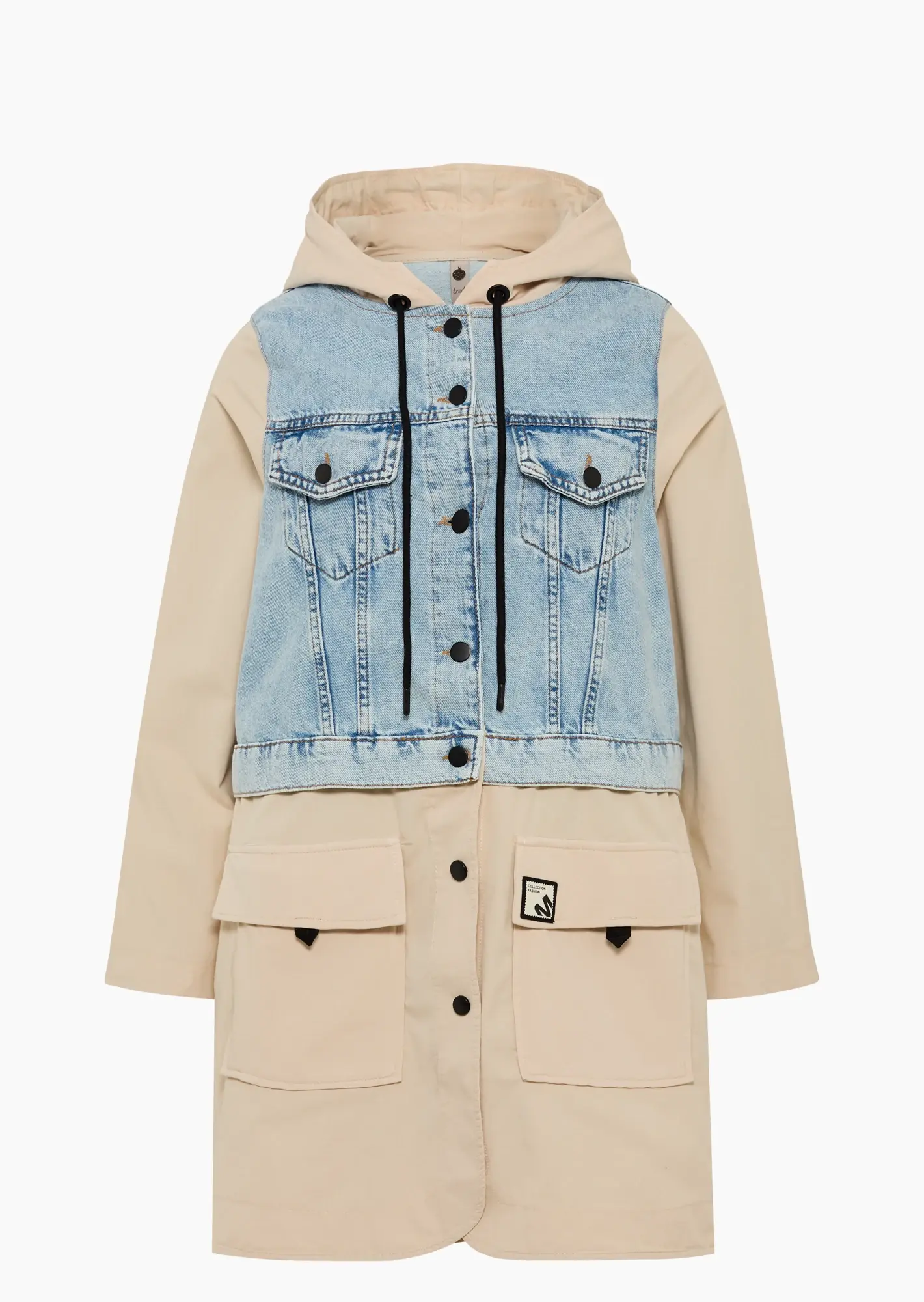 Mantel mit Denimhighlight, crema