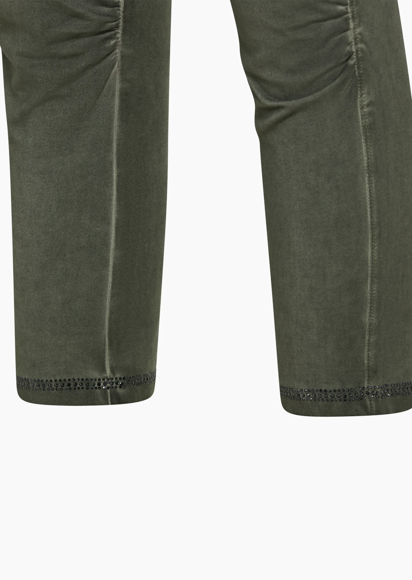 Capri-Leggings mit Ziersteinen, khaki