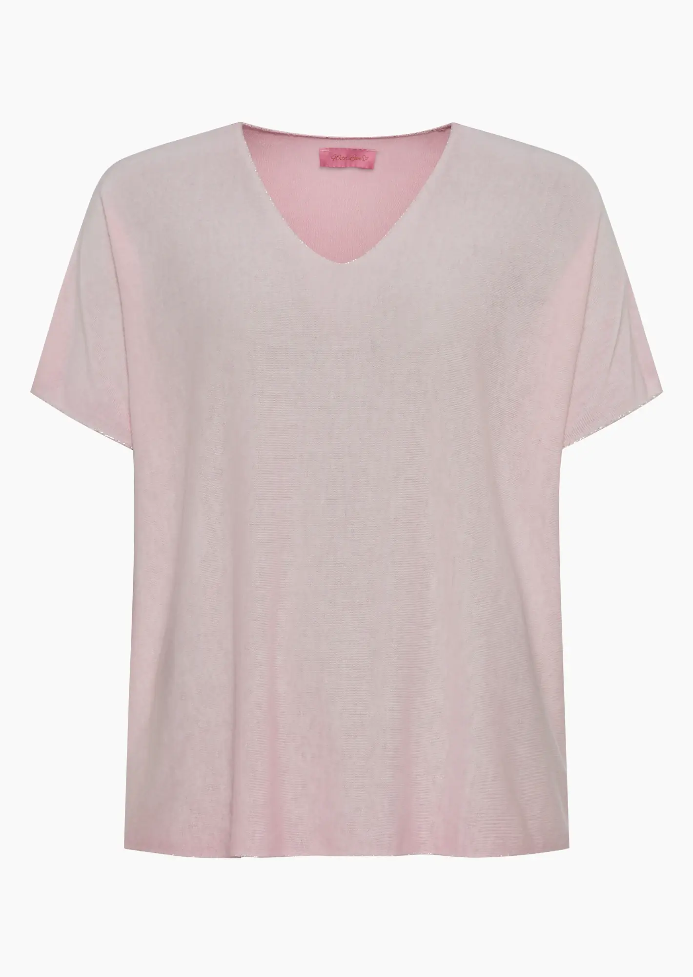feingestricktes Shirt mit Glitzernaht, mandelblüte