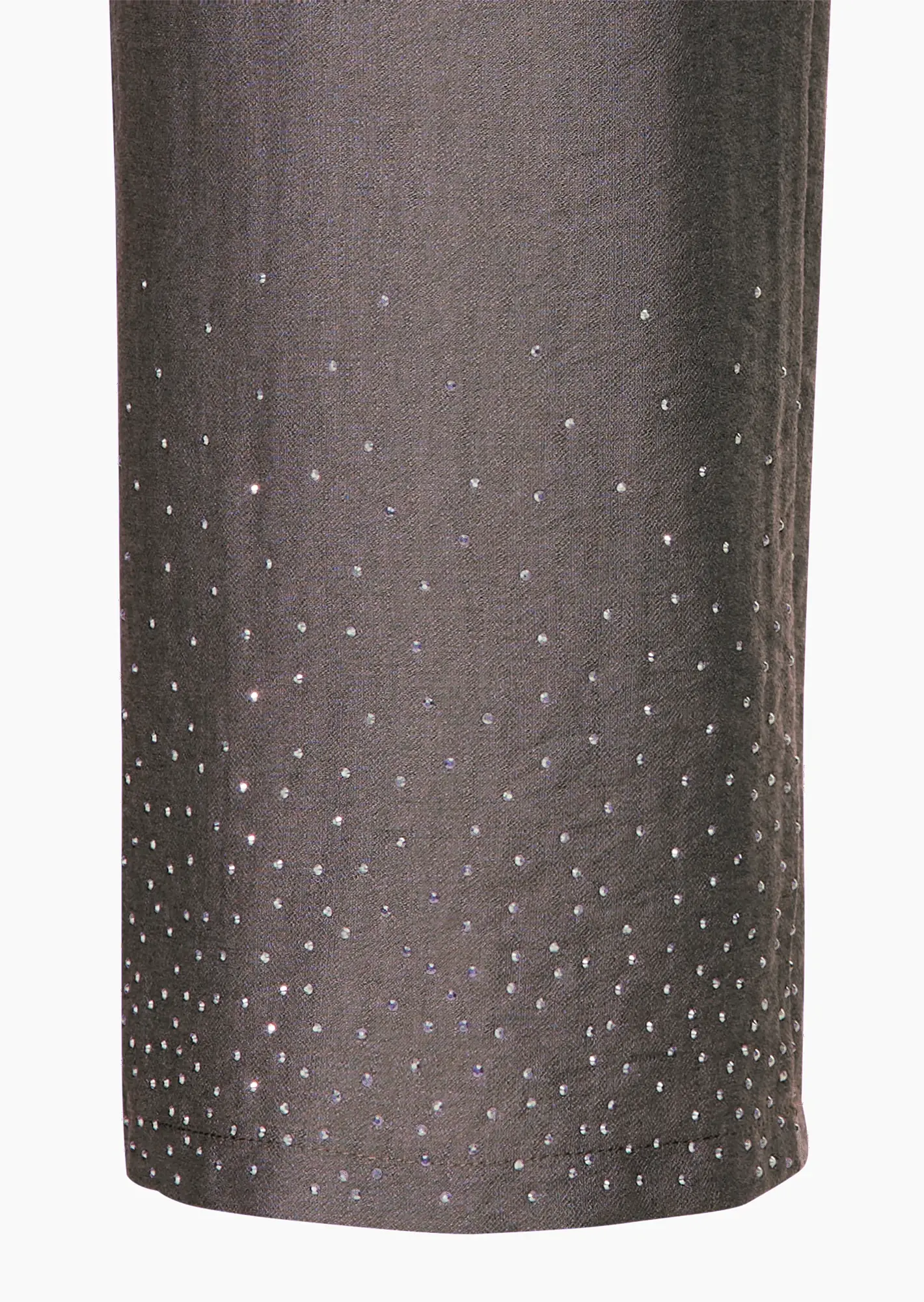 Wide Leg Hose mit dekorativem Saum, fango