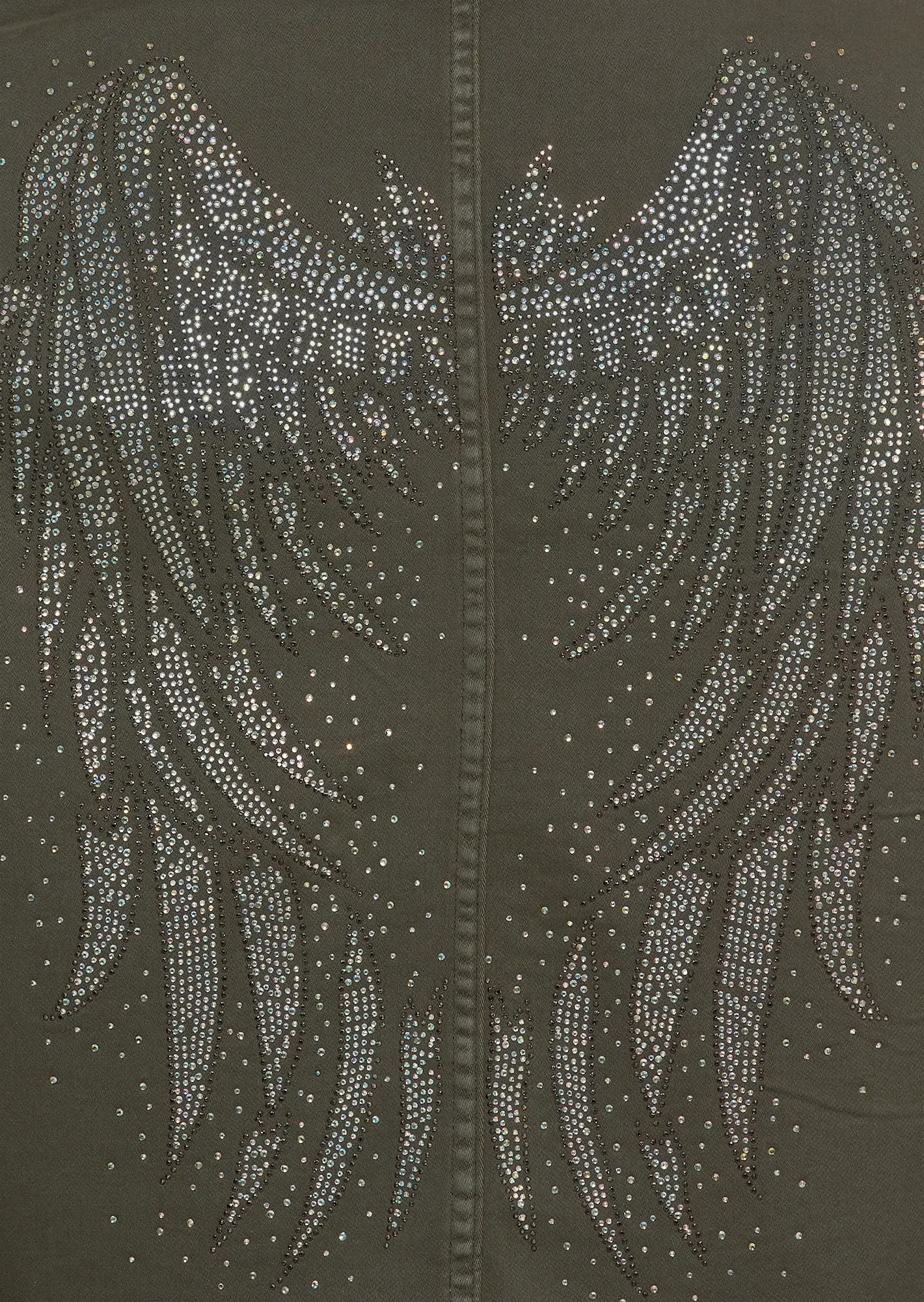 Jeansjacke mit Glitzer 'Flügel', grün