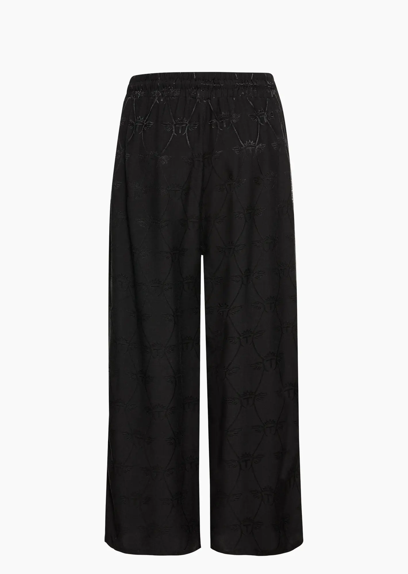 Wide Leg Viskose-Hose, schwarz