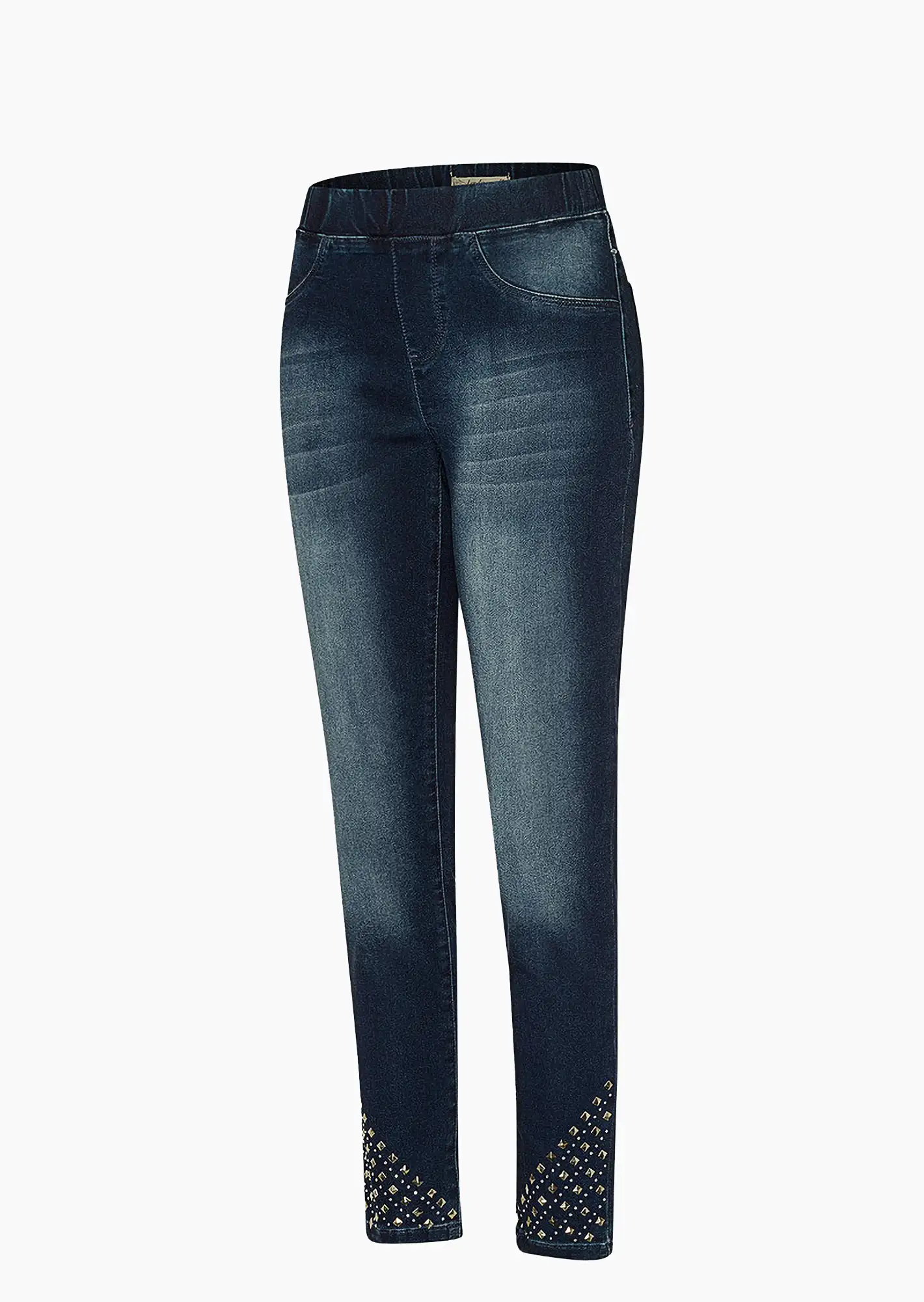 Jeggings Nieten, dark blue denim