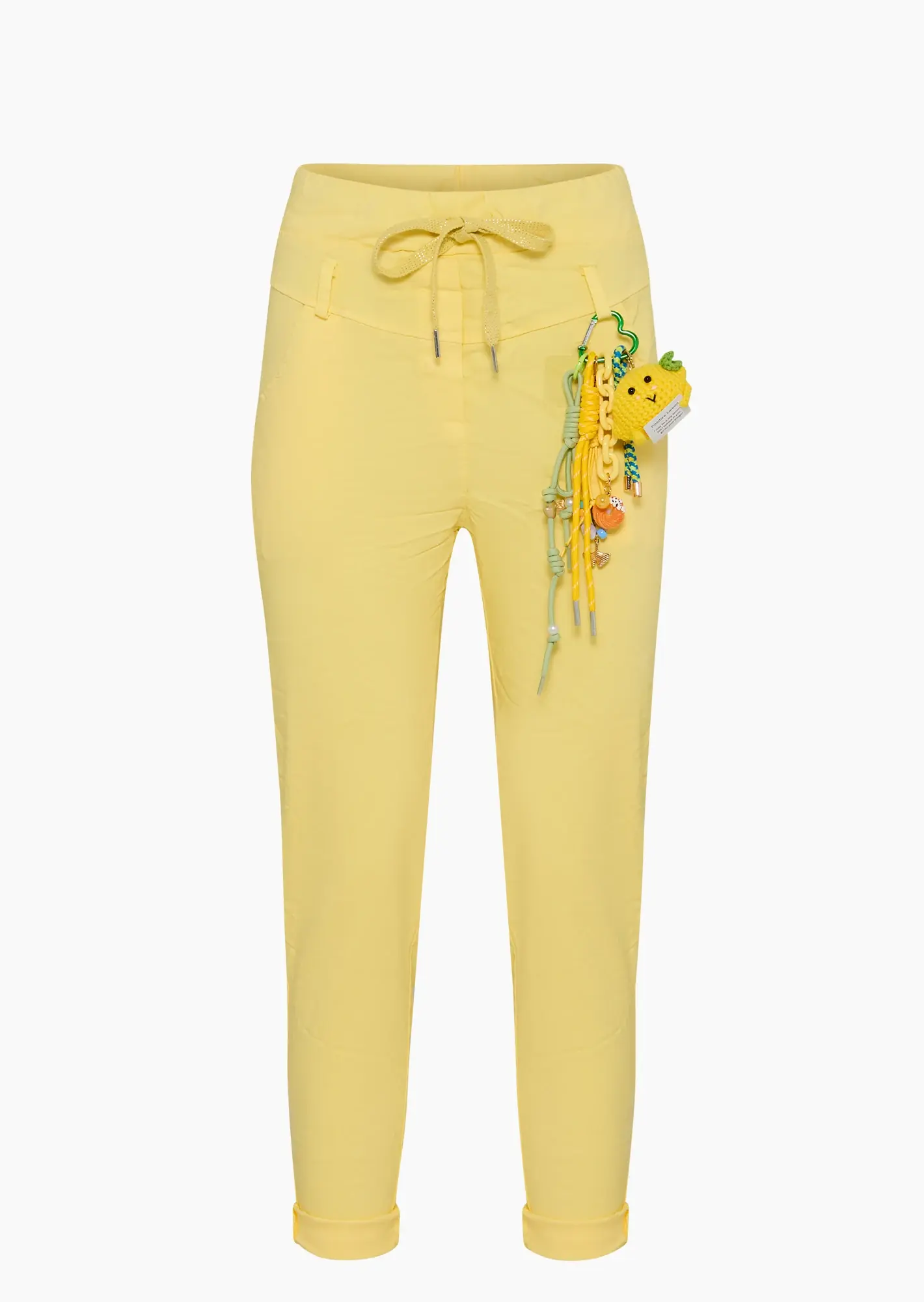 Joggpants mit dekorativem Anhänger, butter yellow