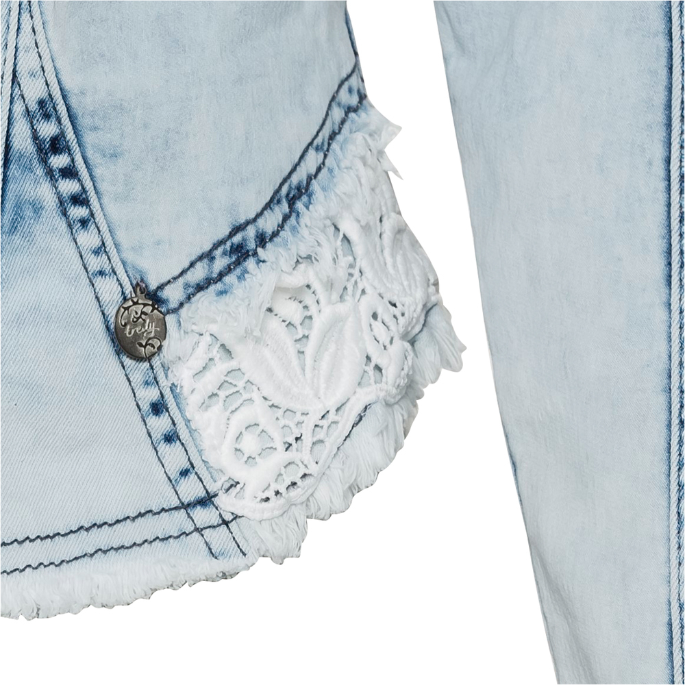 Jeansjacke mit Spitze, bleached