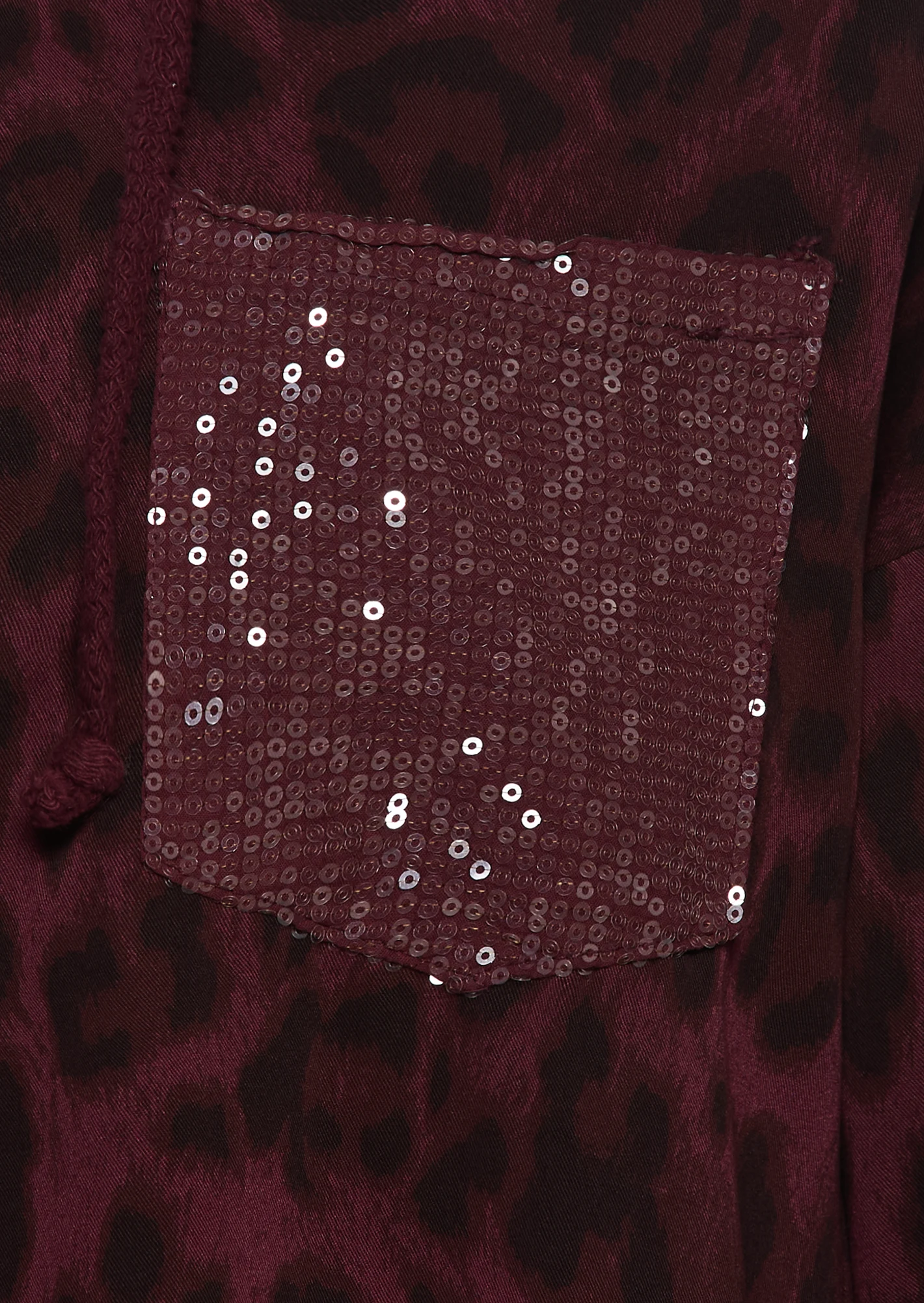 Bluse im Leo-Style, burgund
