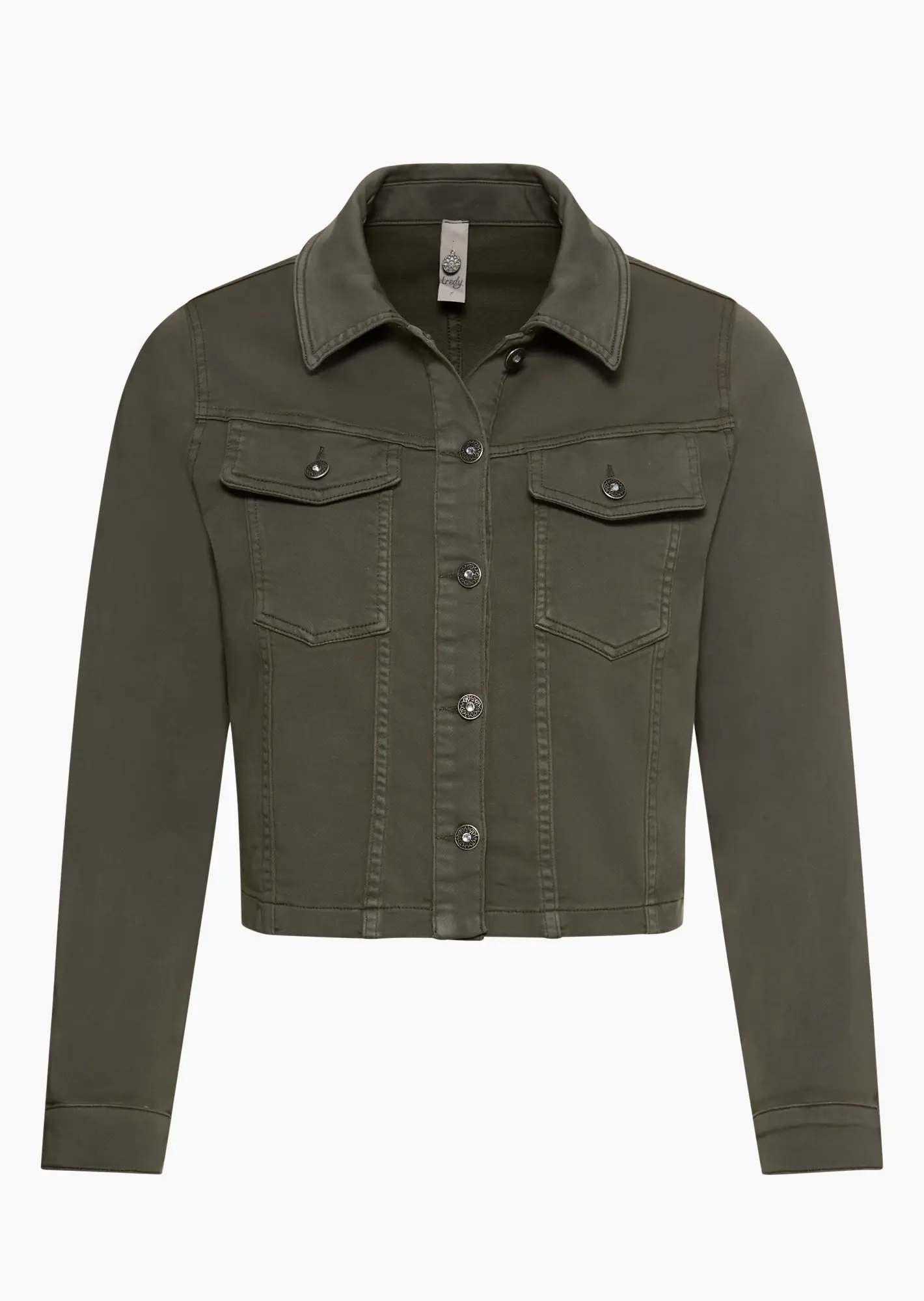 Jeansjacke mit Glitzer 'Flügel', grün
